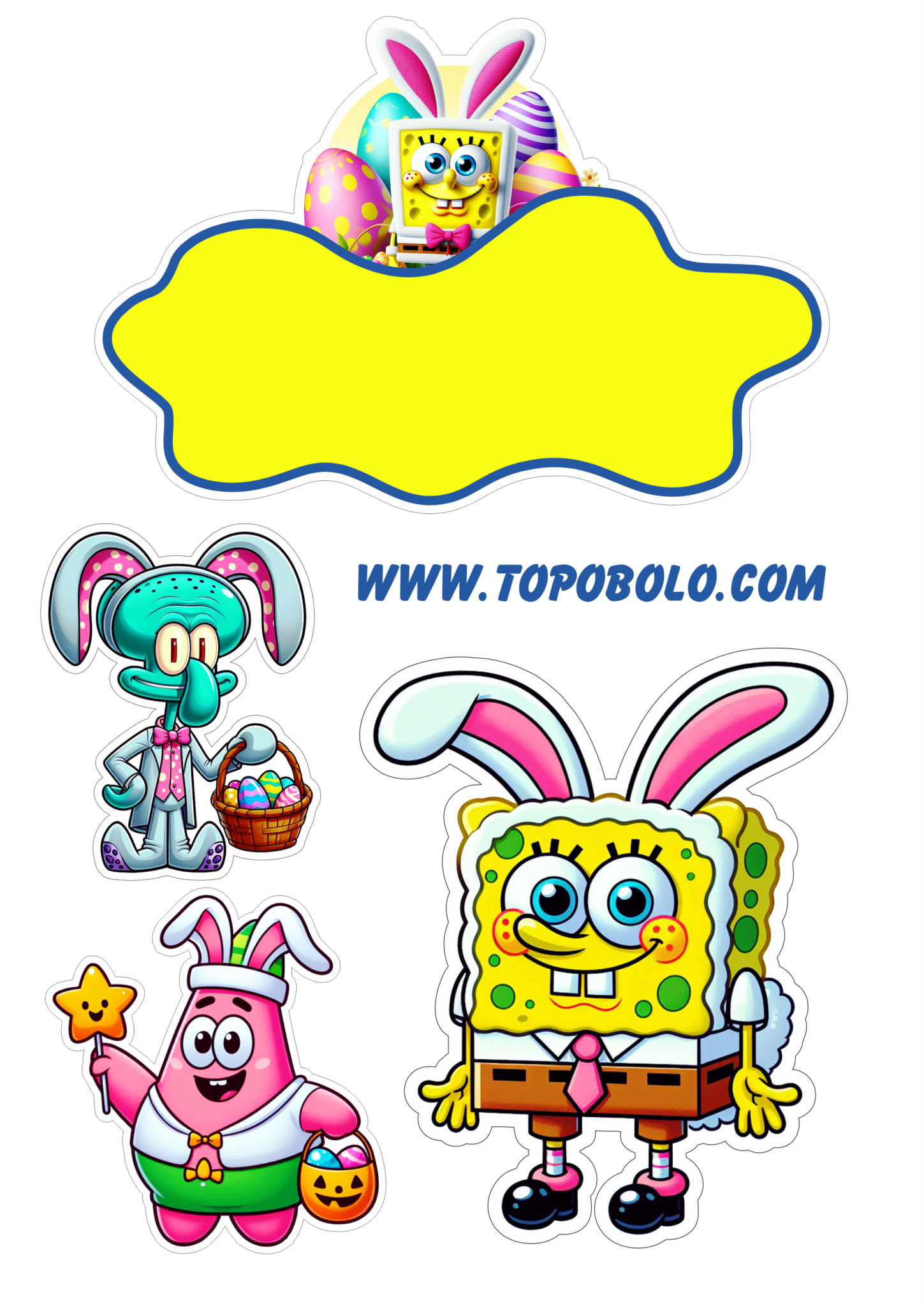 Topo De Bolo Especial De P Scoa Bob Esponja Png Topo Bolo