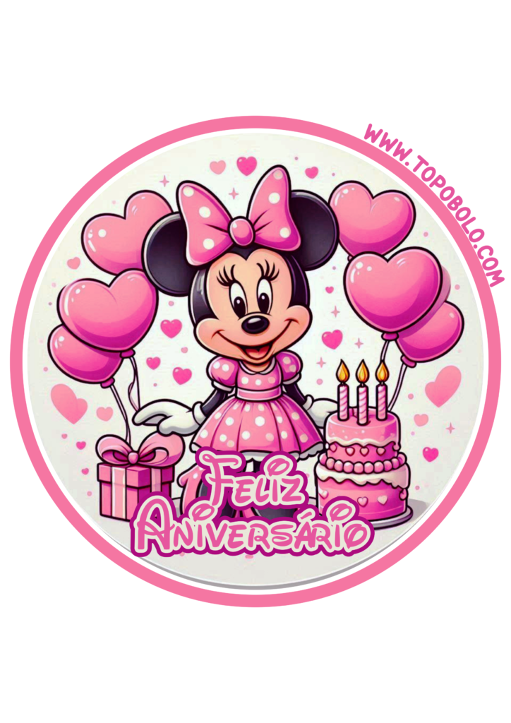 Decora O De Anivers Rio Minnie Rosa Adesivo Redondo Para Imprimir