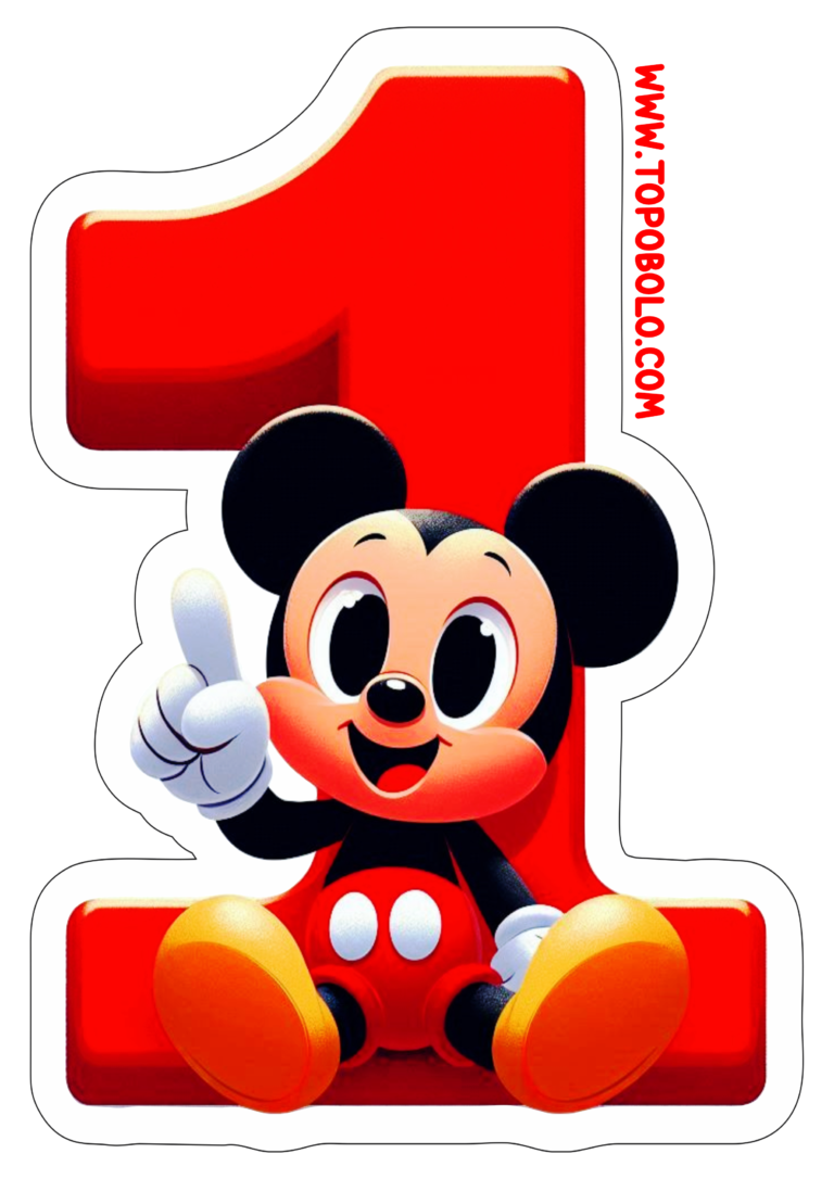 Mickey Mouse número 1 decoração de aniversário infantil papelaria