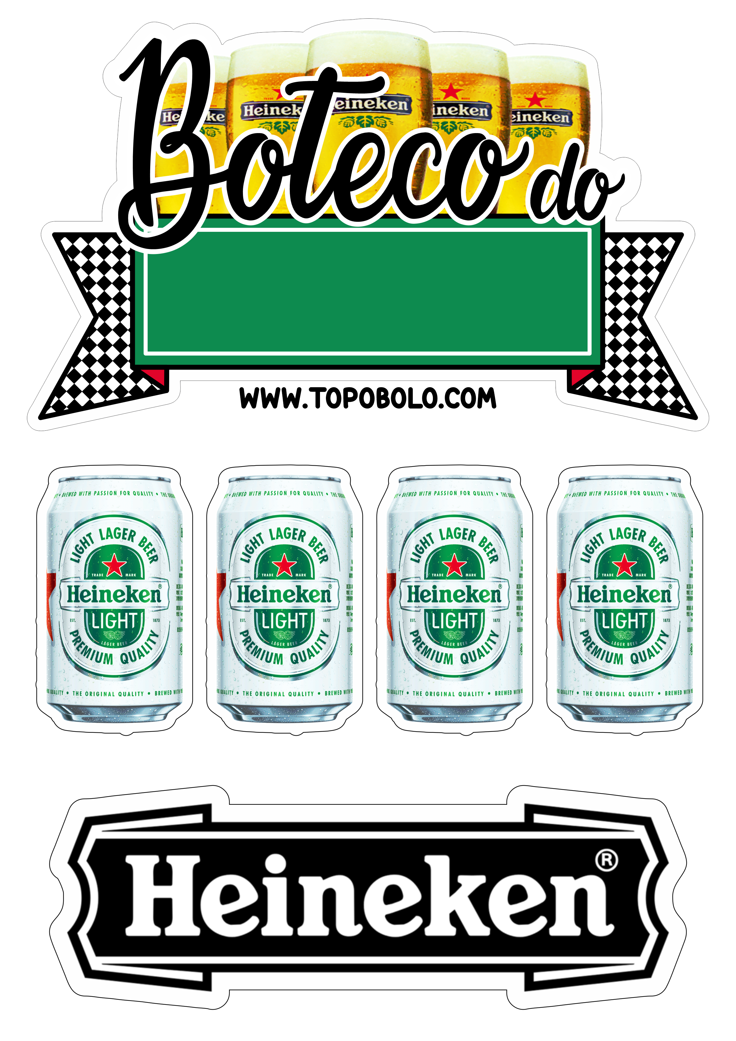 Boteco Heineken aniversário cerveja papelaria png