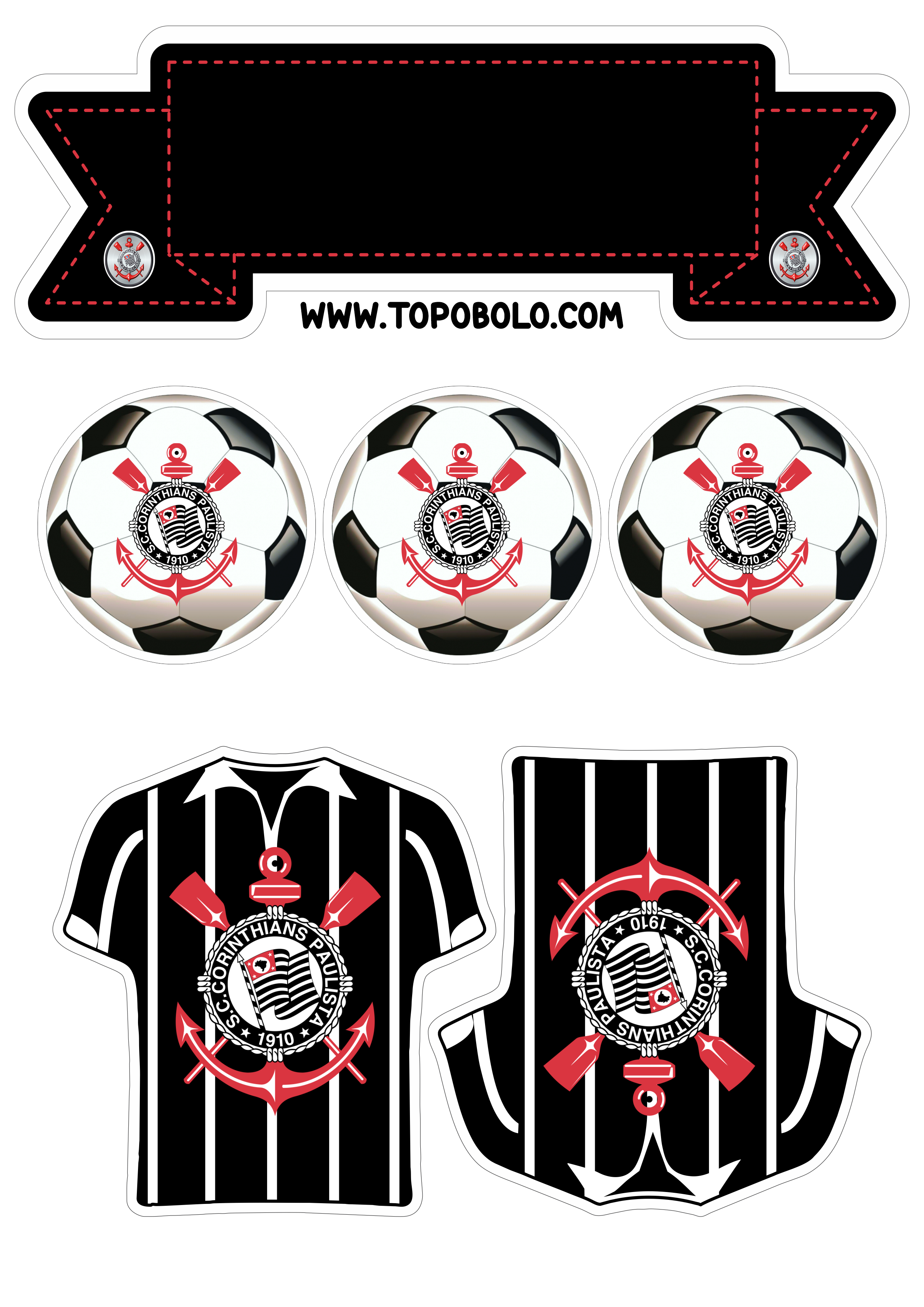 Corinthians Topo de bolo para imprimir timão futebol decoração de aniversário bolas de futebol camiseta oficial png