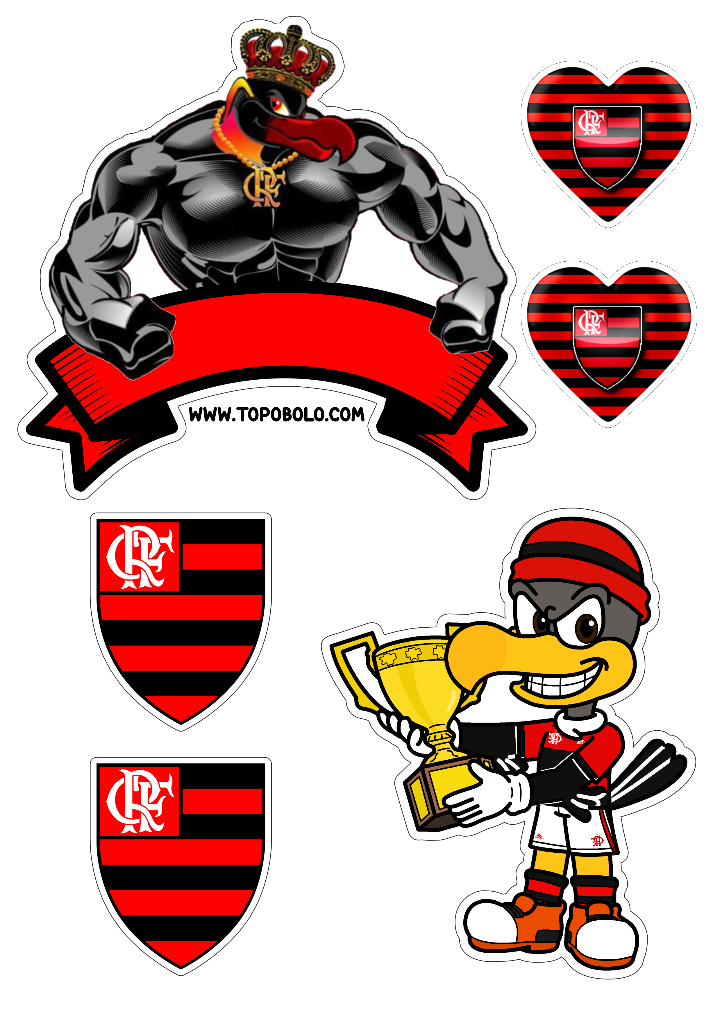 Flamengo futebol clube topo de bolo decoração de aniversário png