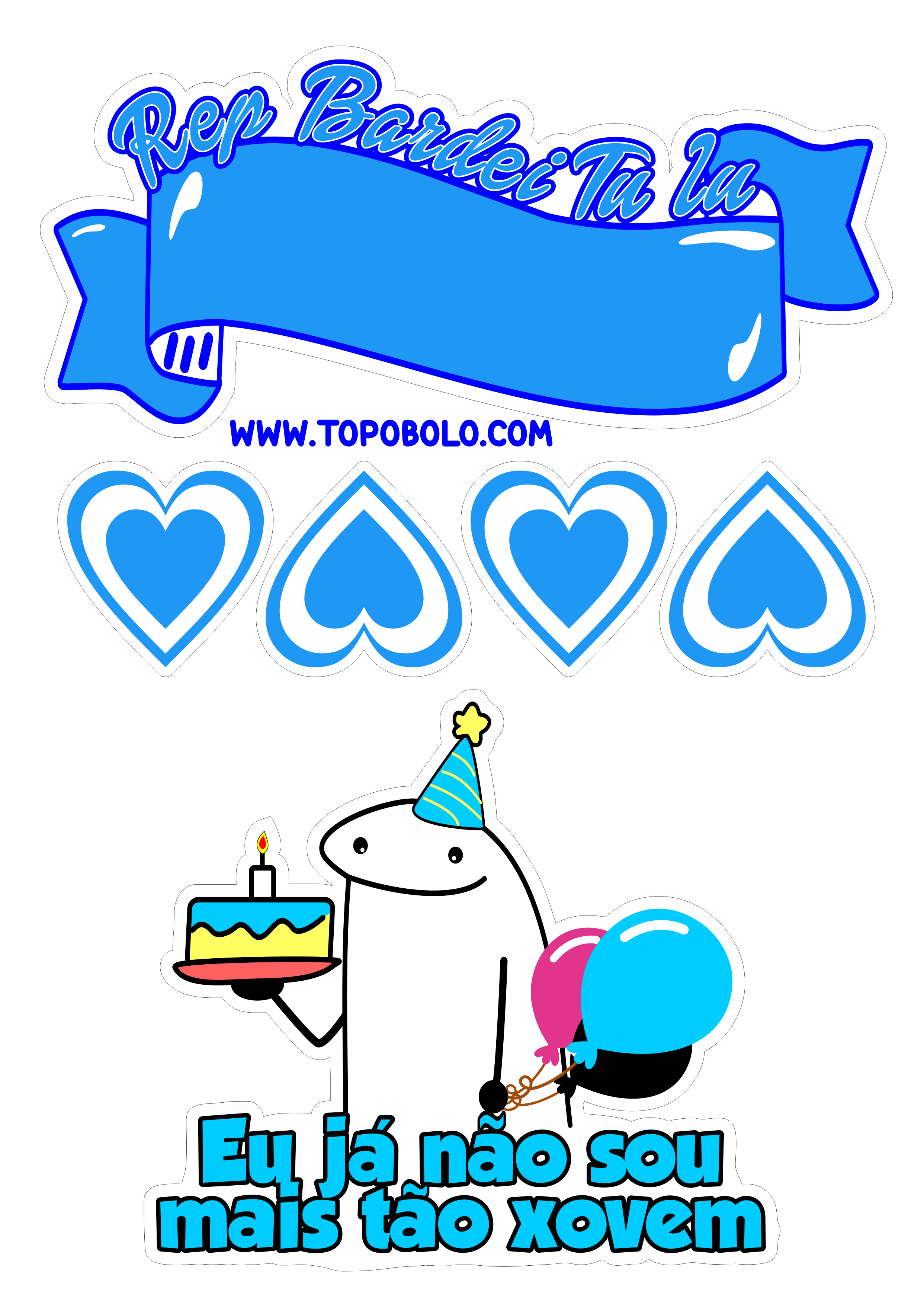 Happy Birthday topo de bolo flork of cows figurinhas engraçadas azul artes gráficas png