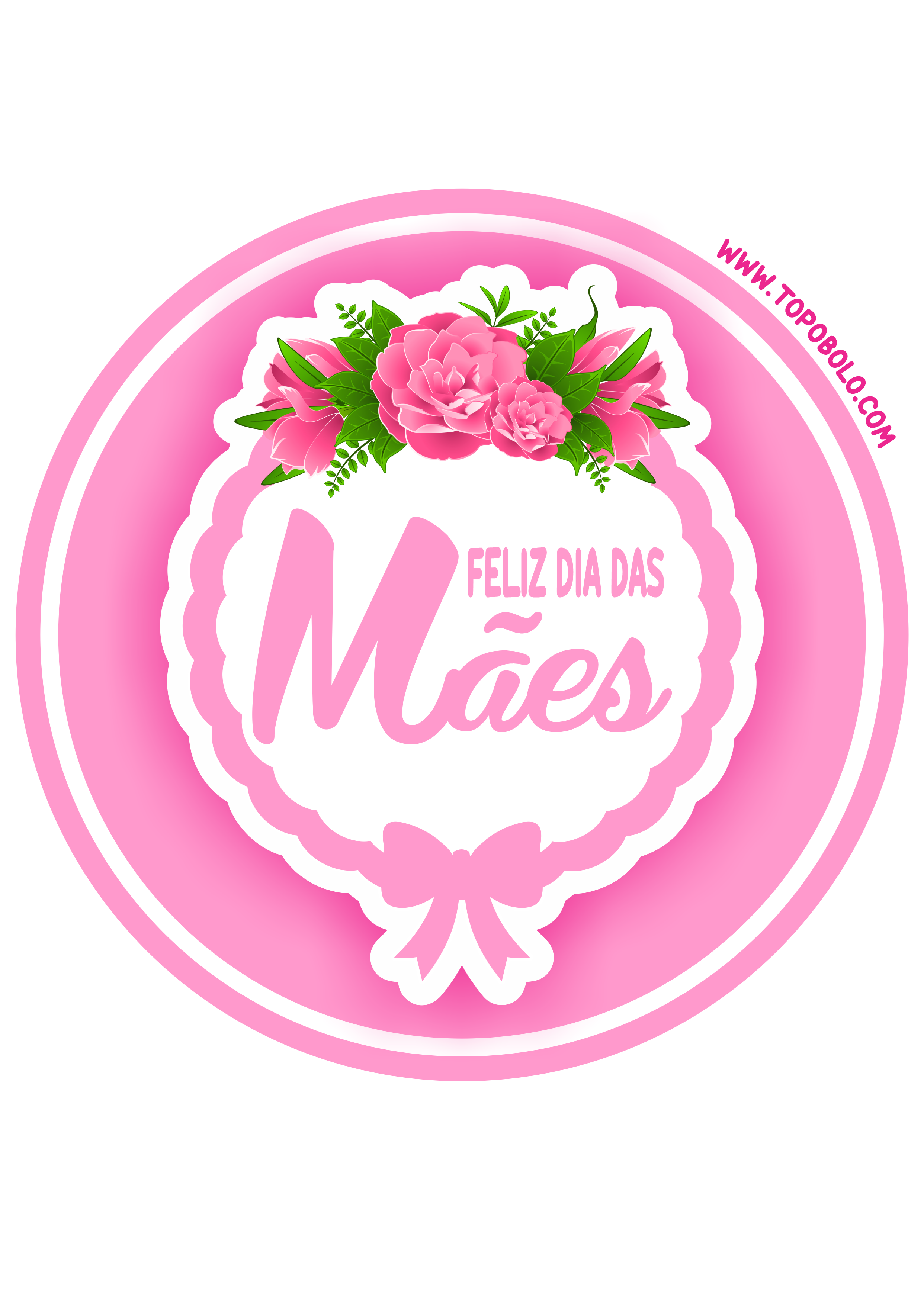 Feliz dia das mães decoração rosa pronto para imprimir adesivo redondo tag sticker artes gráficas de papelaria png