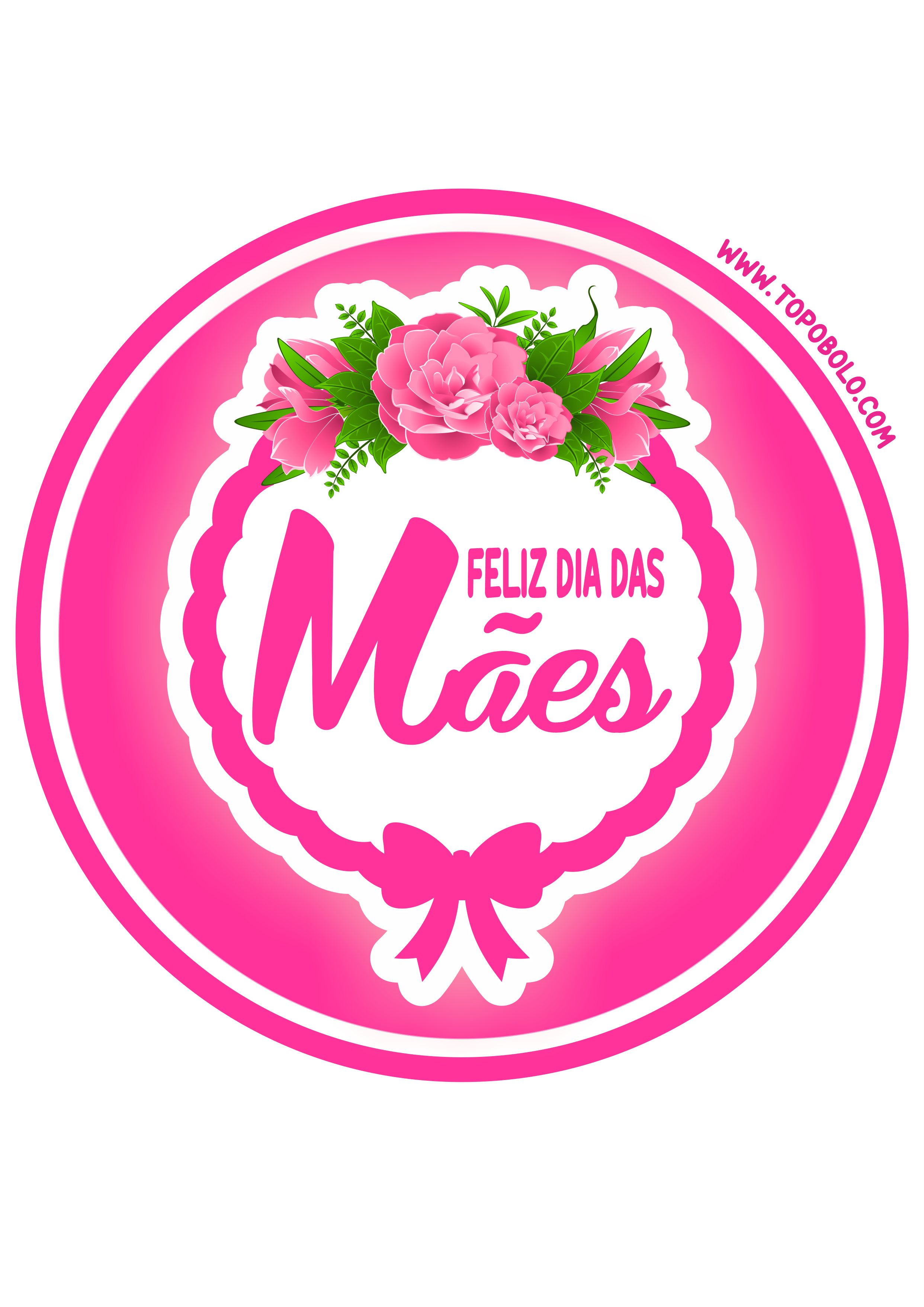 Feliz dia das mães decoração rosa pronto para imprimir adesivo redondo tag sticker papelaria criativa png