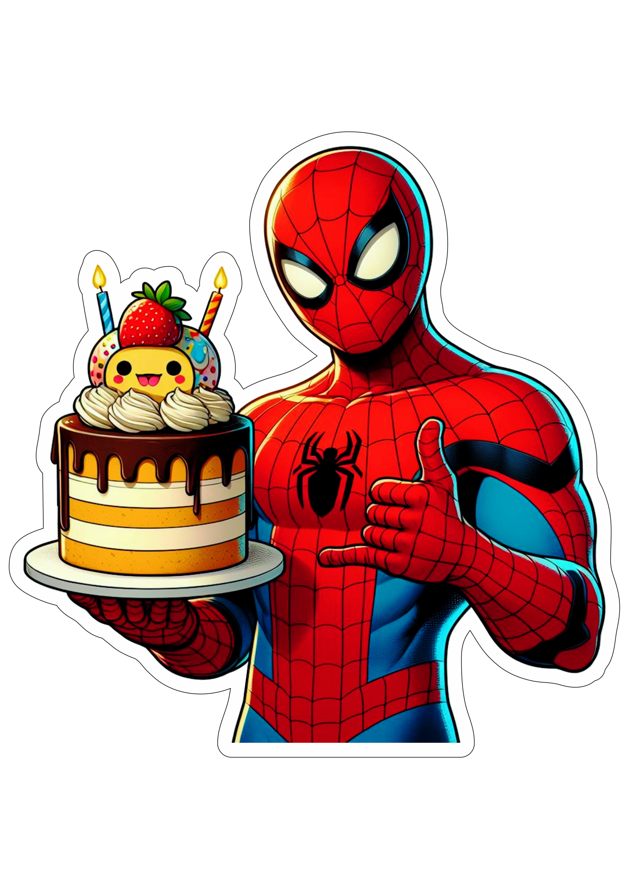 Homem-Aranha decoração de aniversário Marvel super herói festa desenho infantil fundo transparente com contorno clipart png