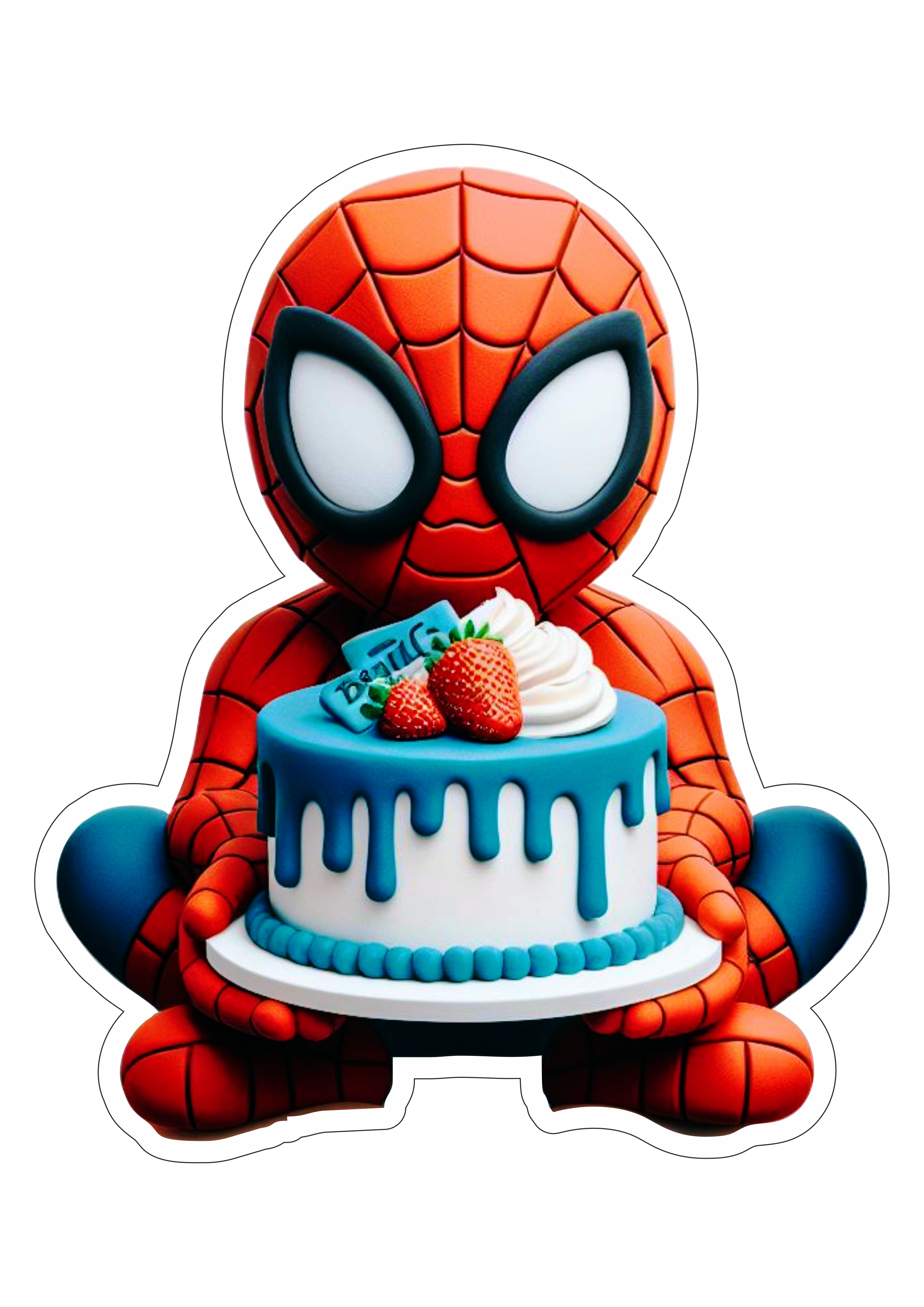 Homem-Aranha decoração de aniversário Marvel super herói festa desenho infantil fundo transparente com contorno vetor png