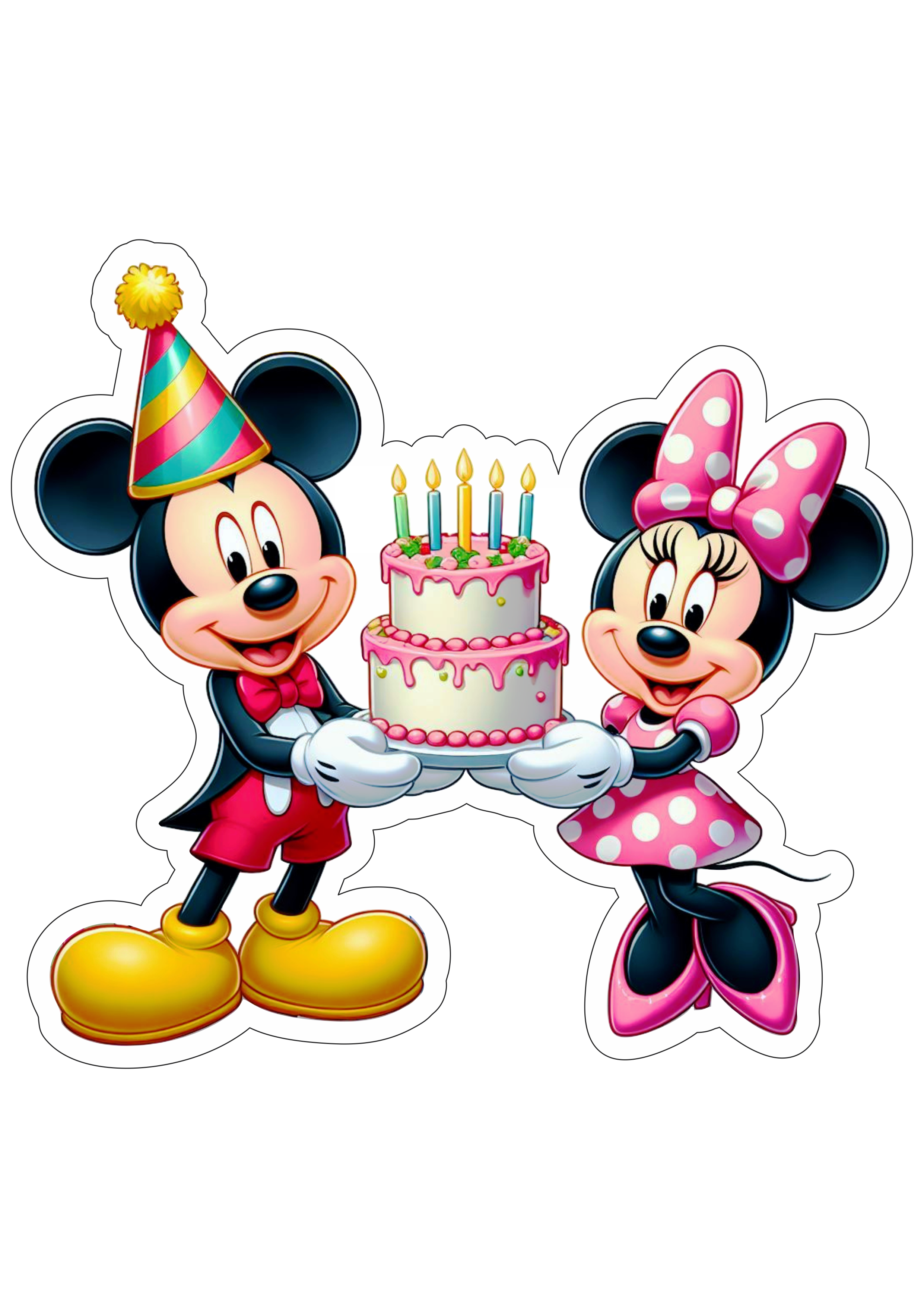 Mickey e Minnie Bolo de aniversário png