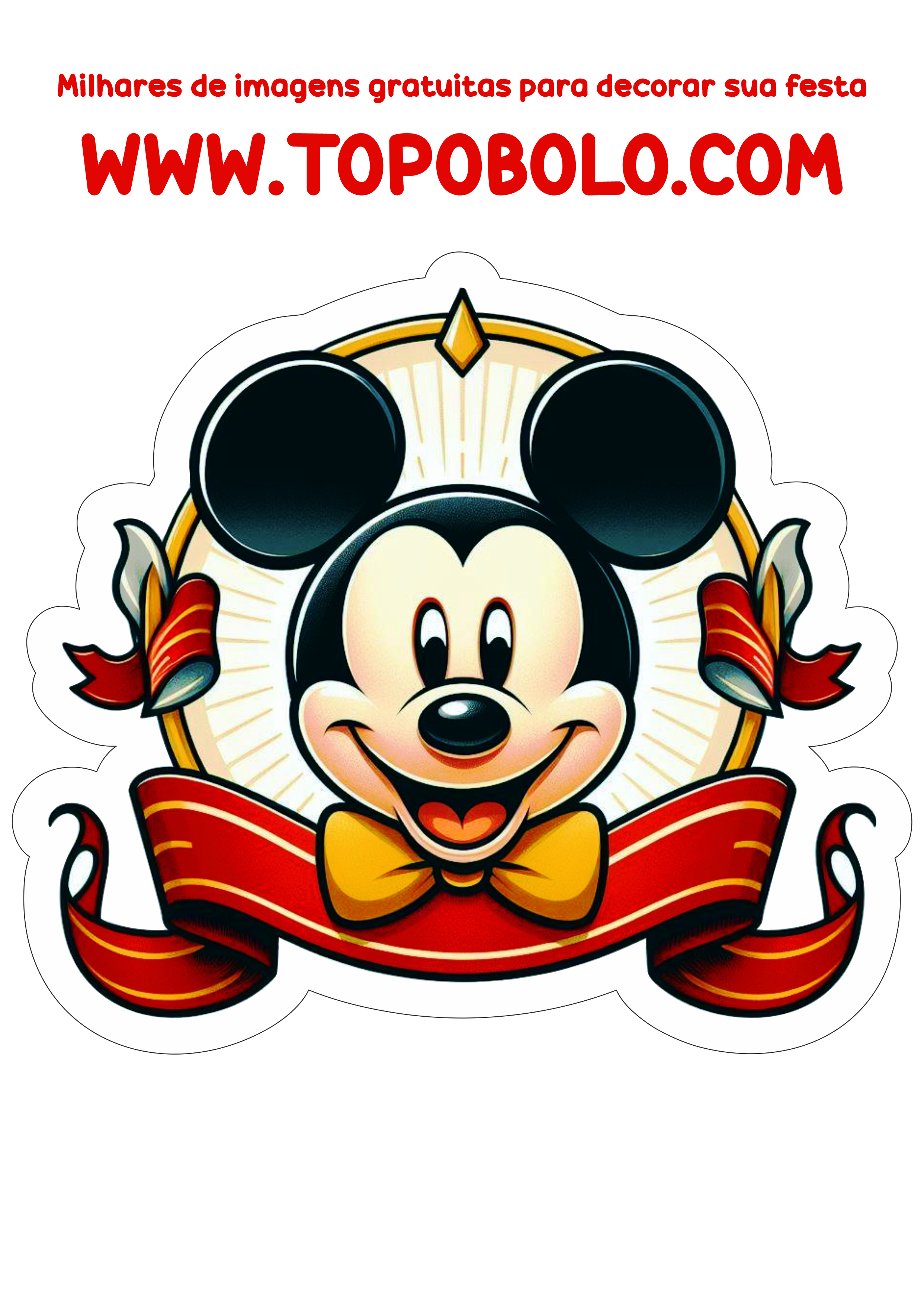 Mickey Mouse faixa para topo de bolo png
