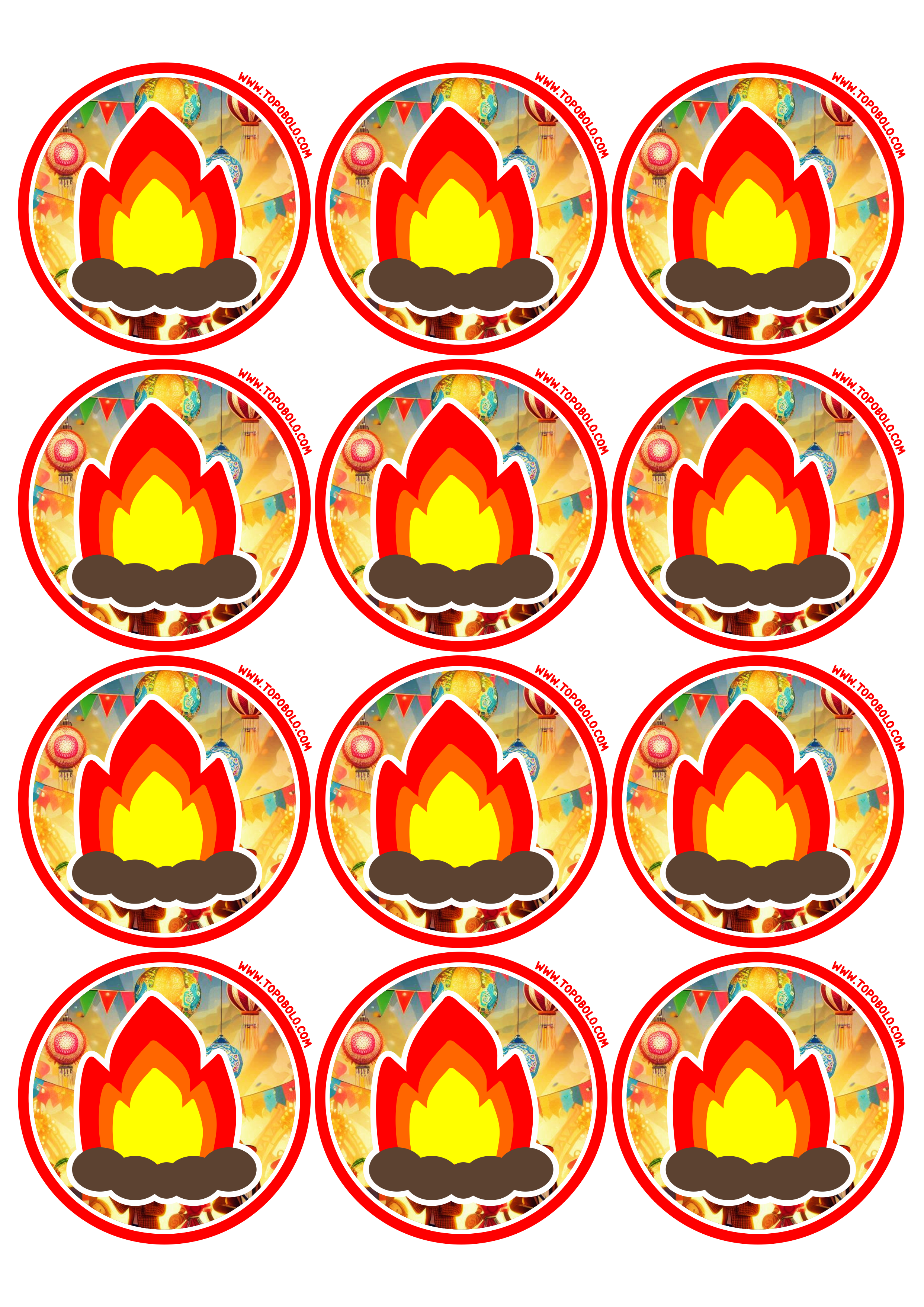 Festa junina adesivo redondo festa personalizada tag sticker arraial fogueira de são joão 12 imagens png