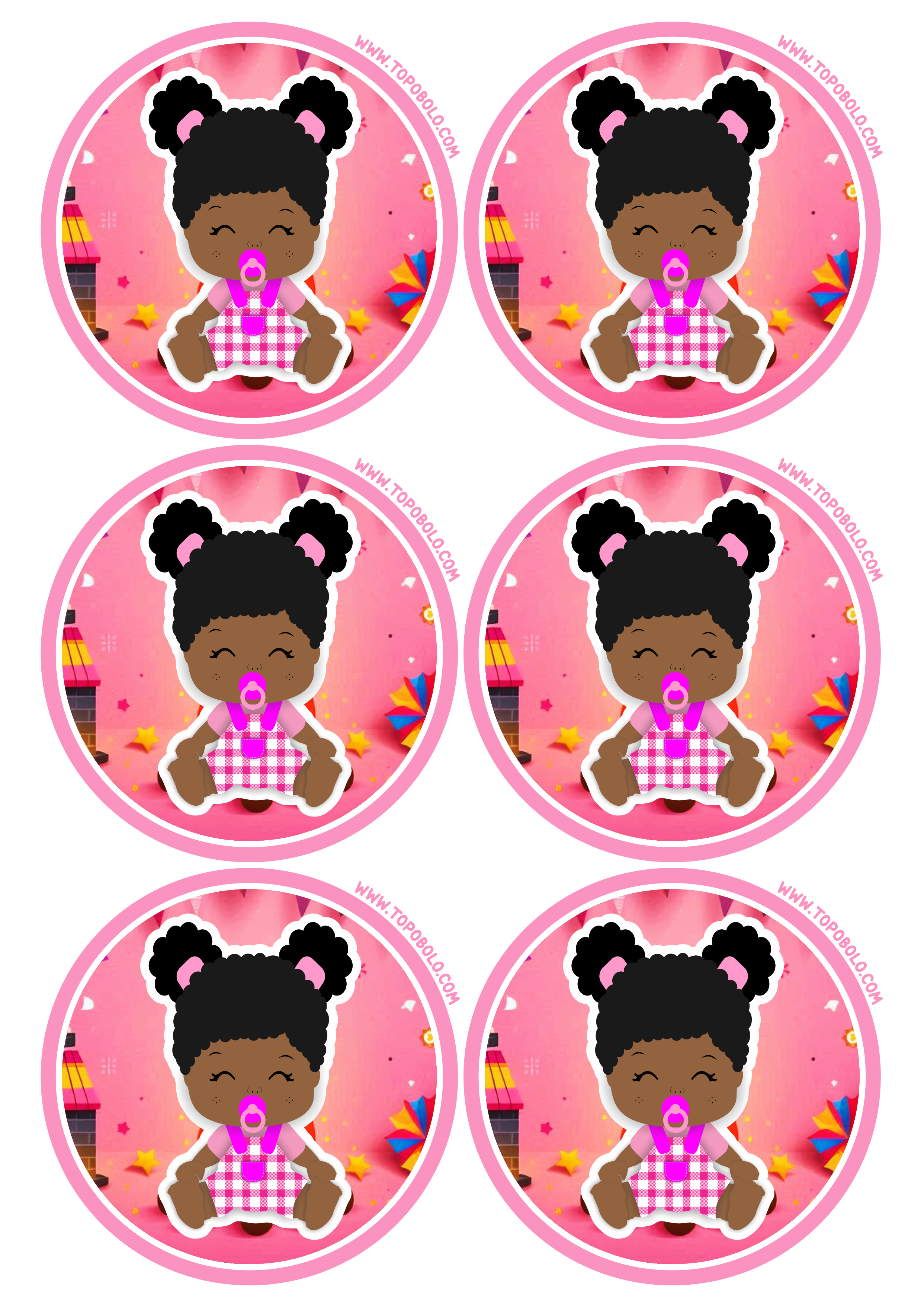 Festa junina adesivo redondo para chá de fralda baby tag sticker arraial rosa festa personalizada 6 imagens png