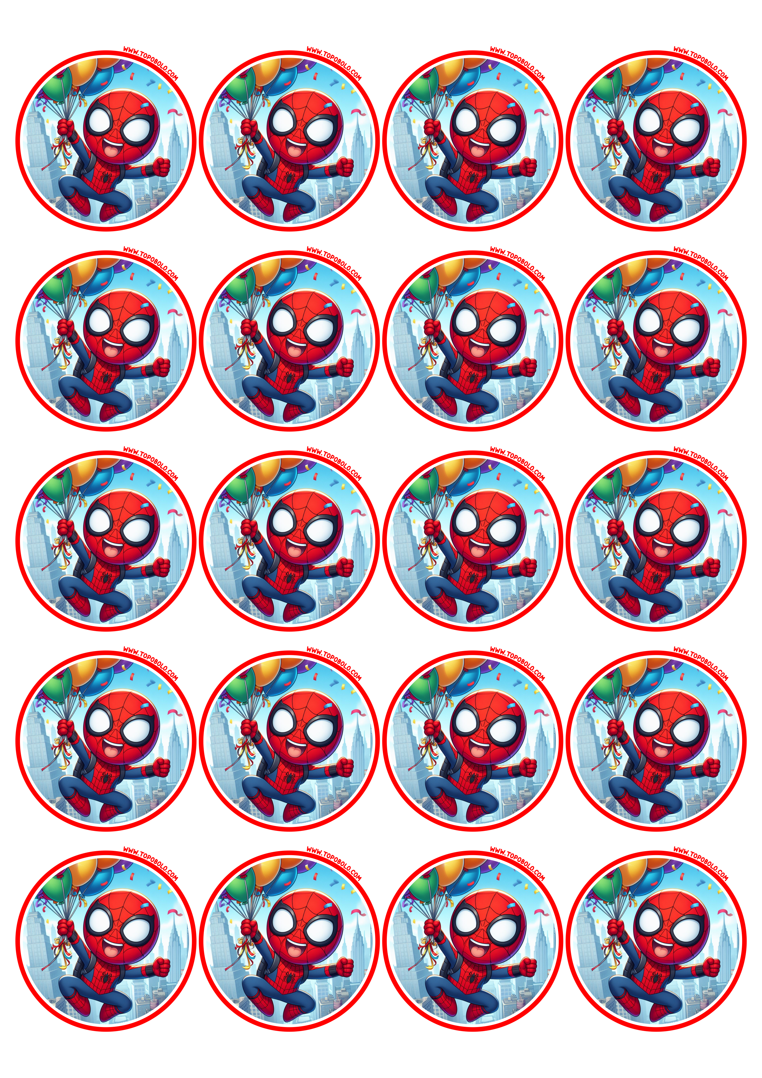 Homem-Aranha festa de aniversário infantil decoração adesivo redondo tag sticker pronto para imprimir free 20 imagens png