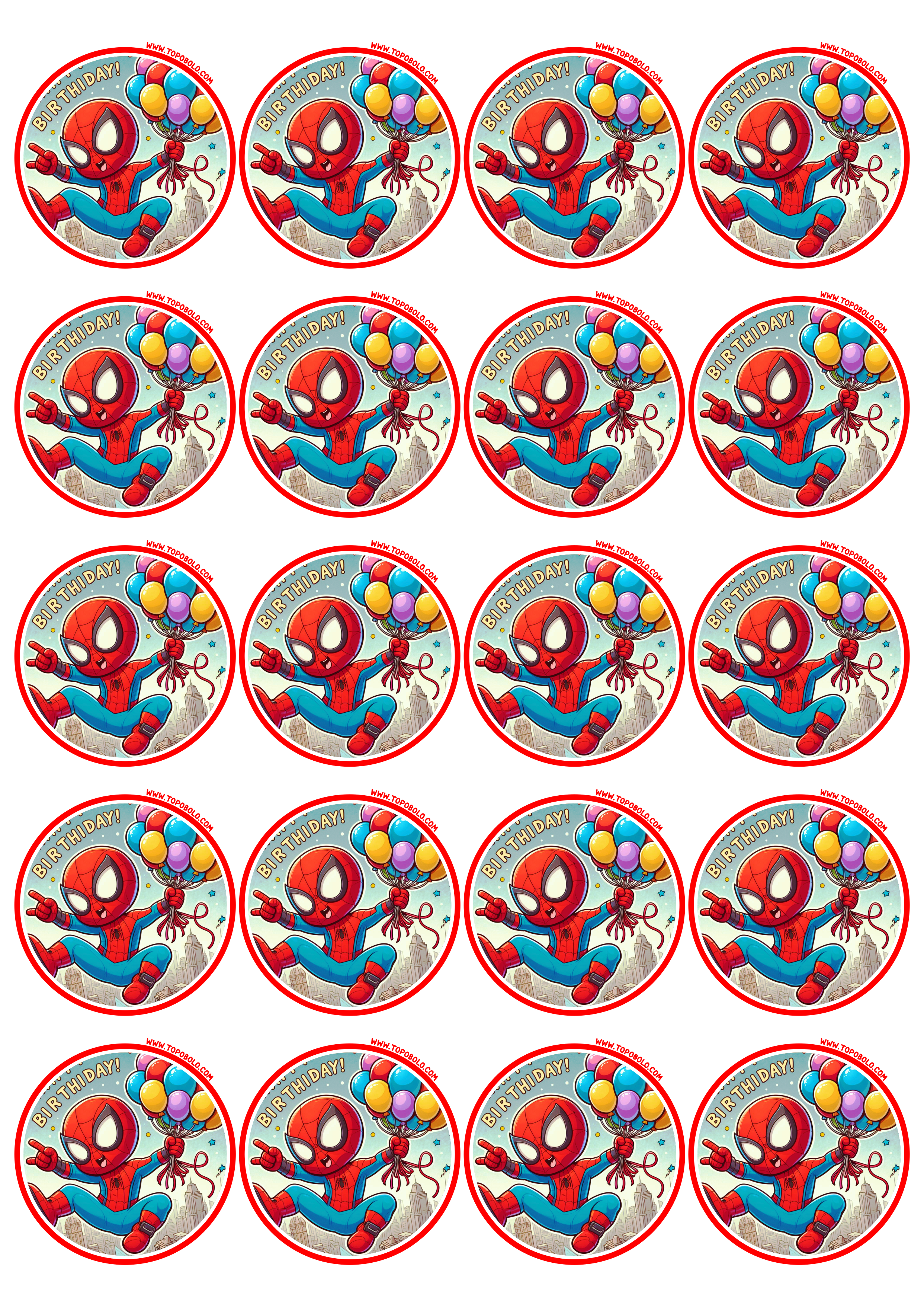 Homem-Aranha festa de aniversário infantil decoração adesivo redondo tag sticker pronto para imprimir free download 20 imagens png