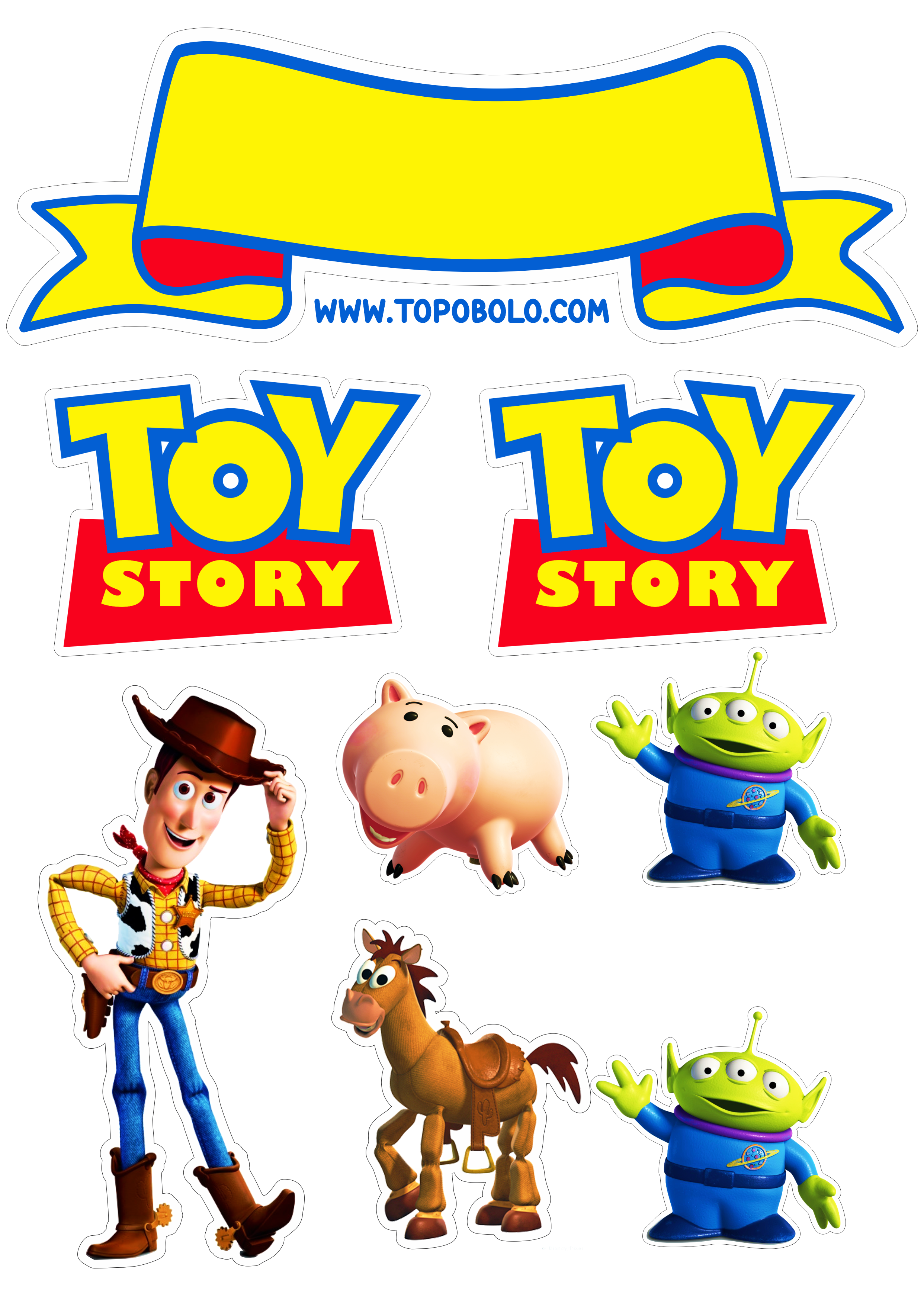 Topo de bolo Toy Story Aniversário infantil png