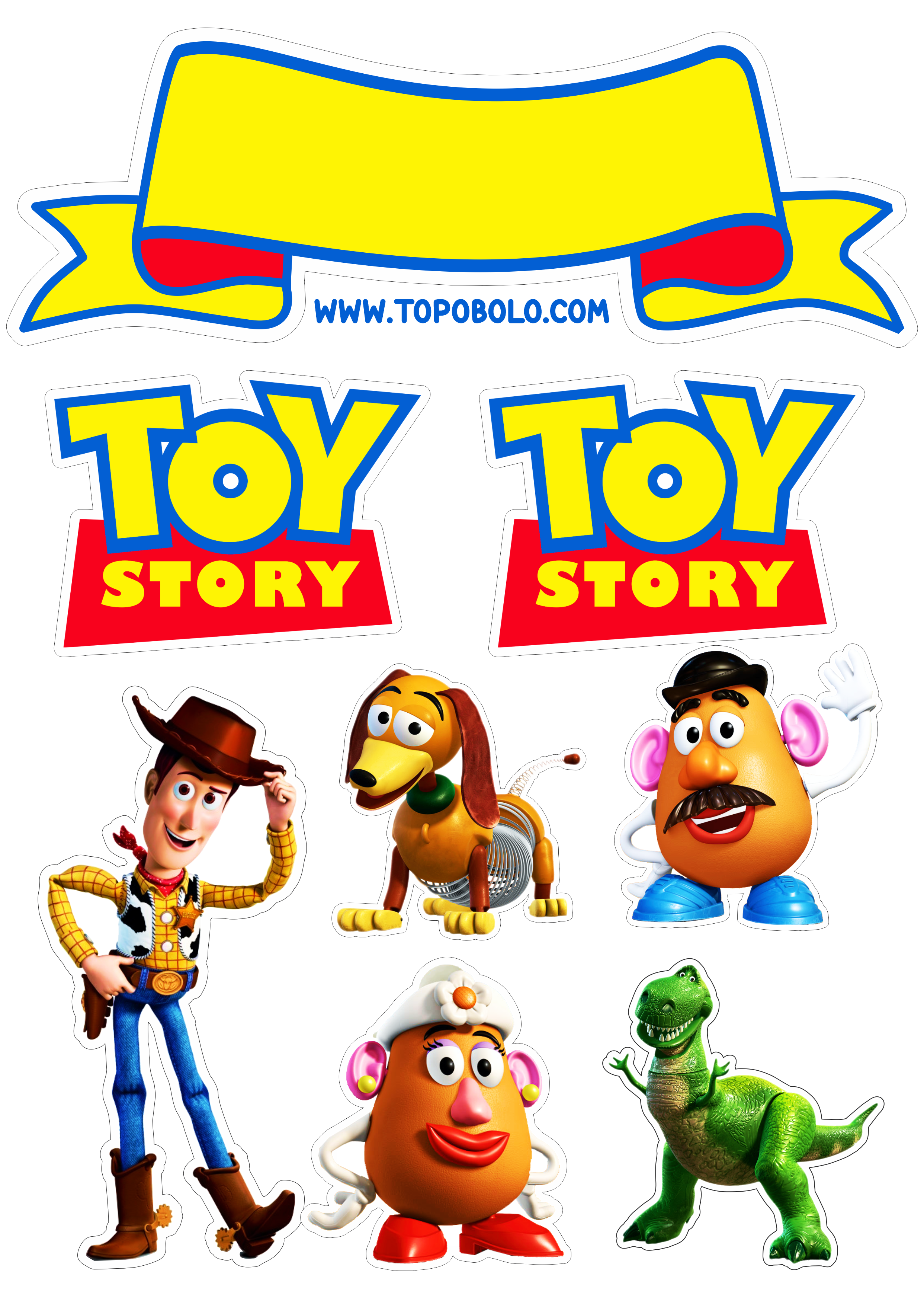 Topo de bolo Toy Story Aniversário infantil decoração png