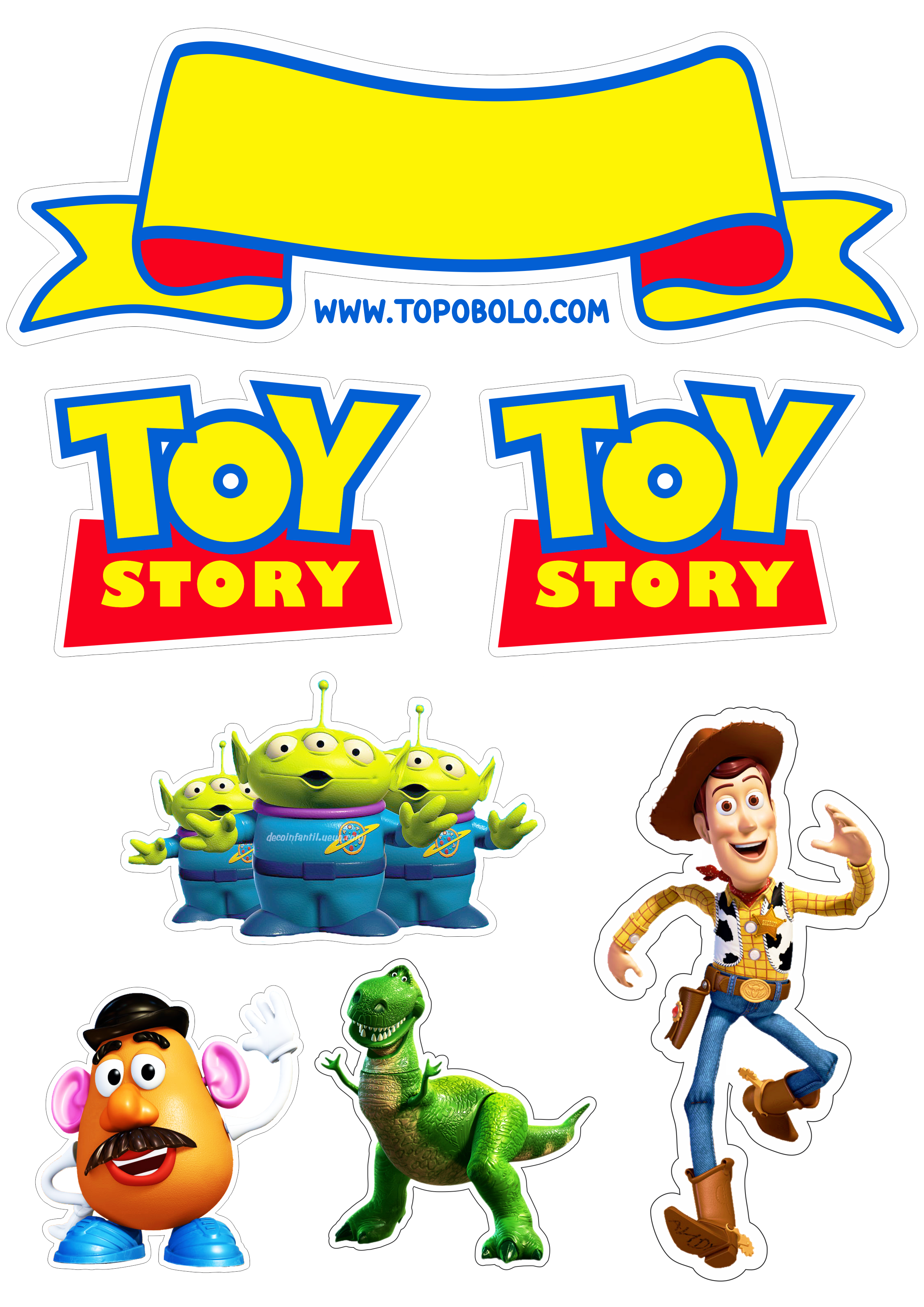 Topo de bolo Toy Story Aniversário infantil decoração para imprimir png