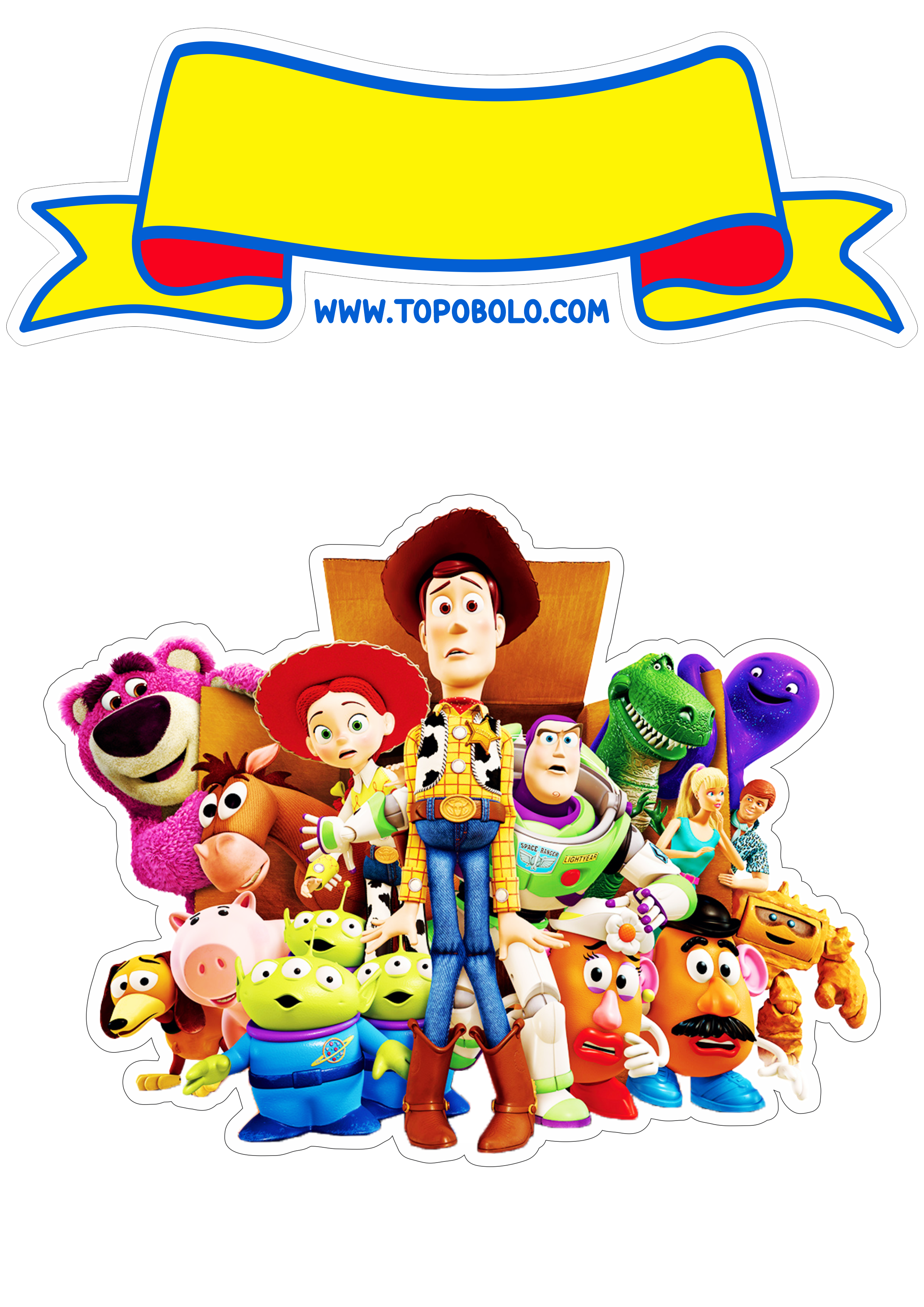 Topo de bolo Toy Story Aniversário infantil decoração para imprimir personagens png