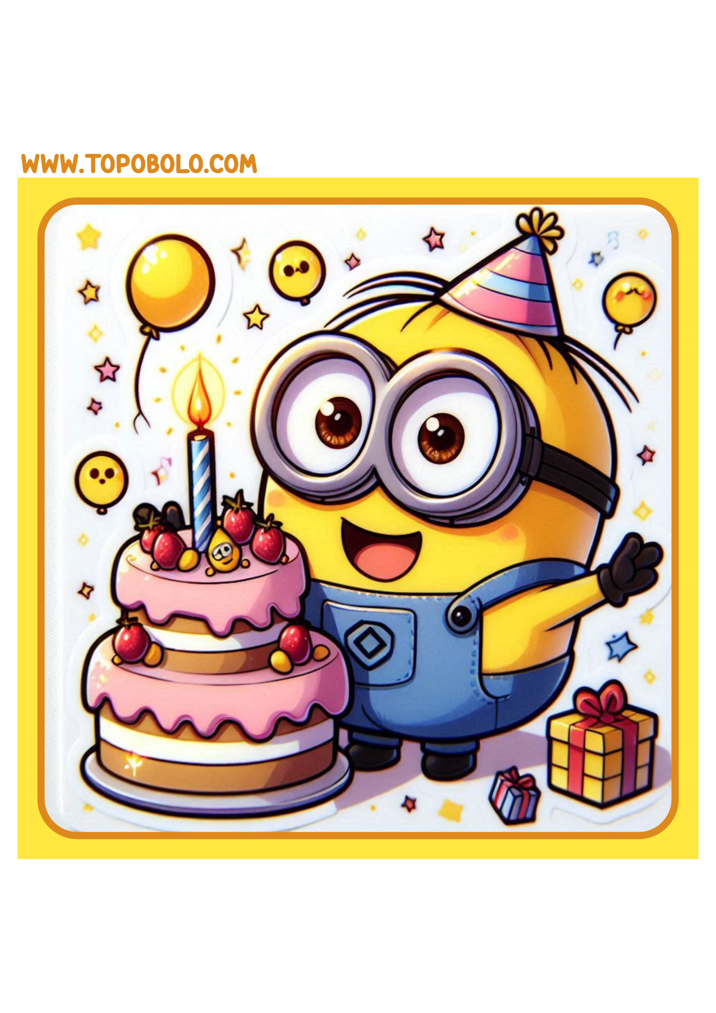 Minions adesivo tag sticker quadrado para imprimir e decorar sua festa infantil de aniversário papelaria png