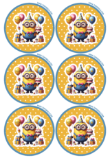 Minions adesivo redondo para imprimir2