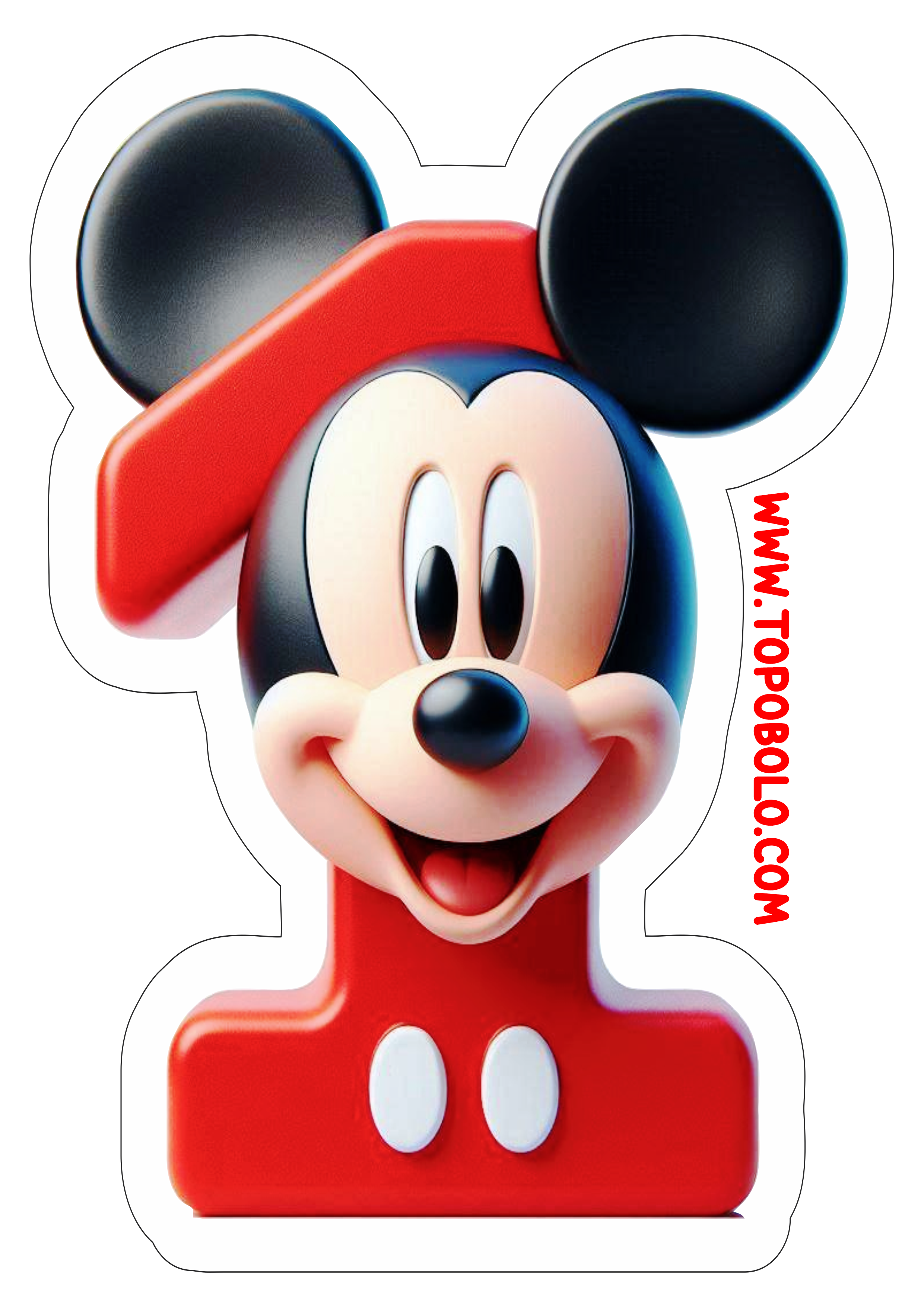 Mickey Mouse número 1 decoração png