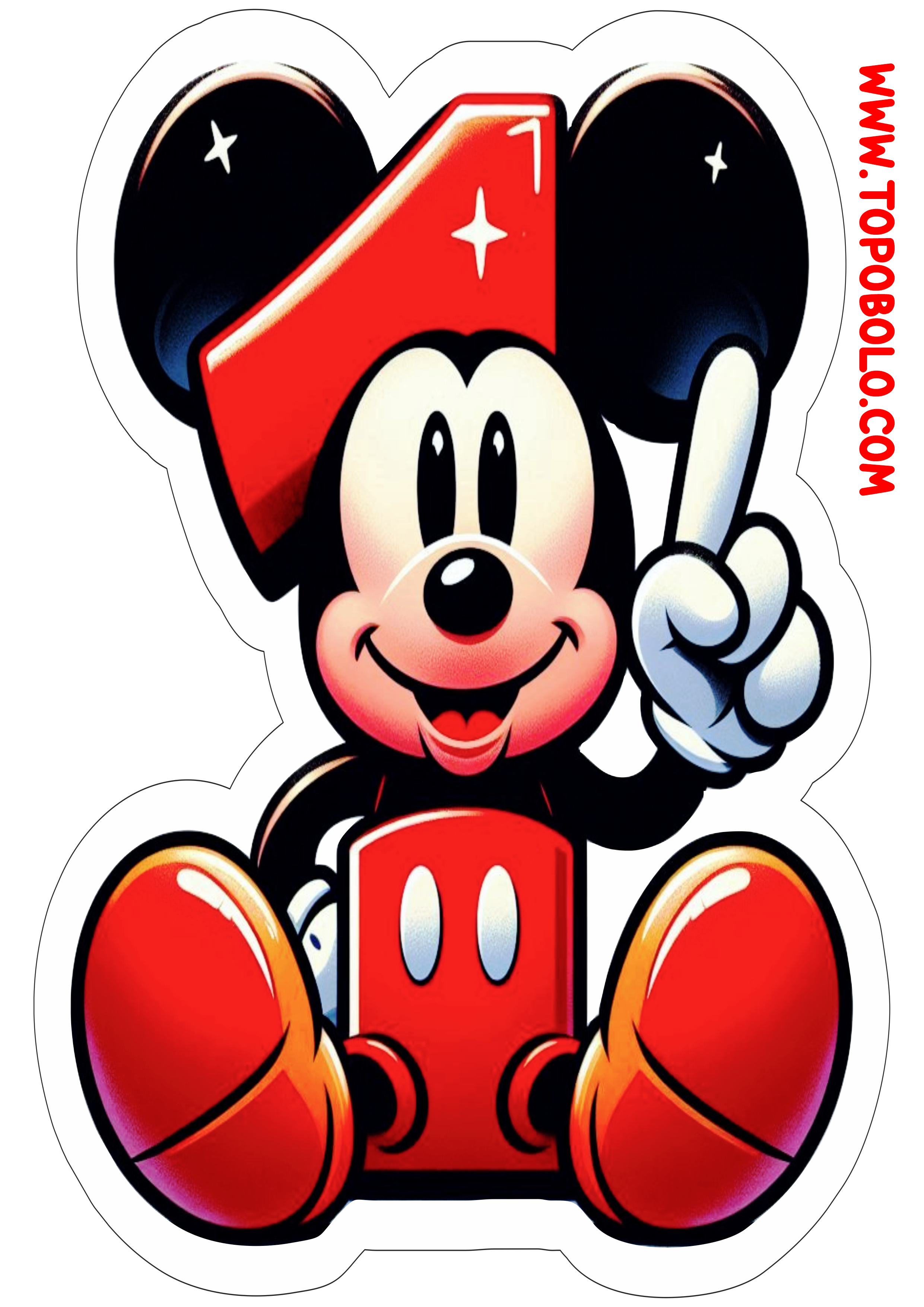 Mickey Mouse número 1 decoração de aniversário png