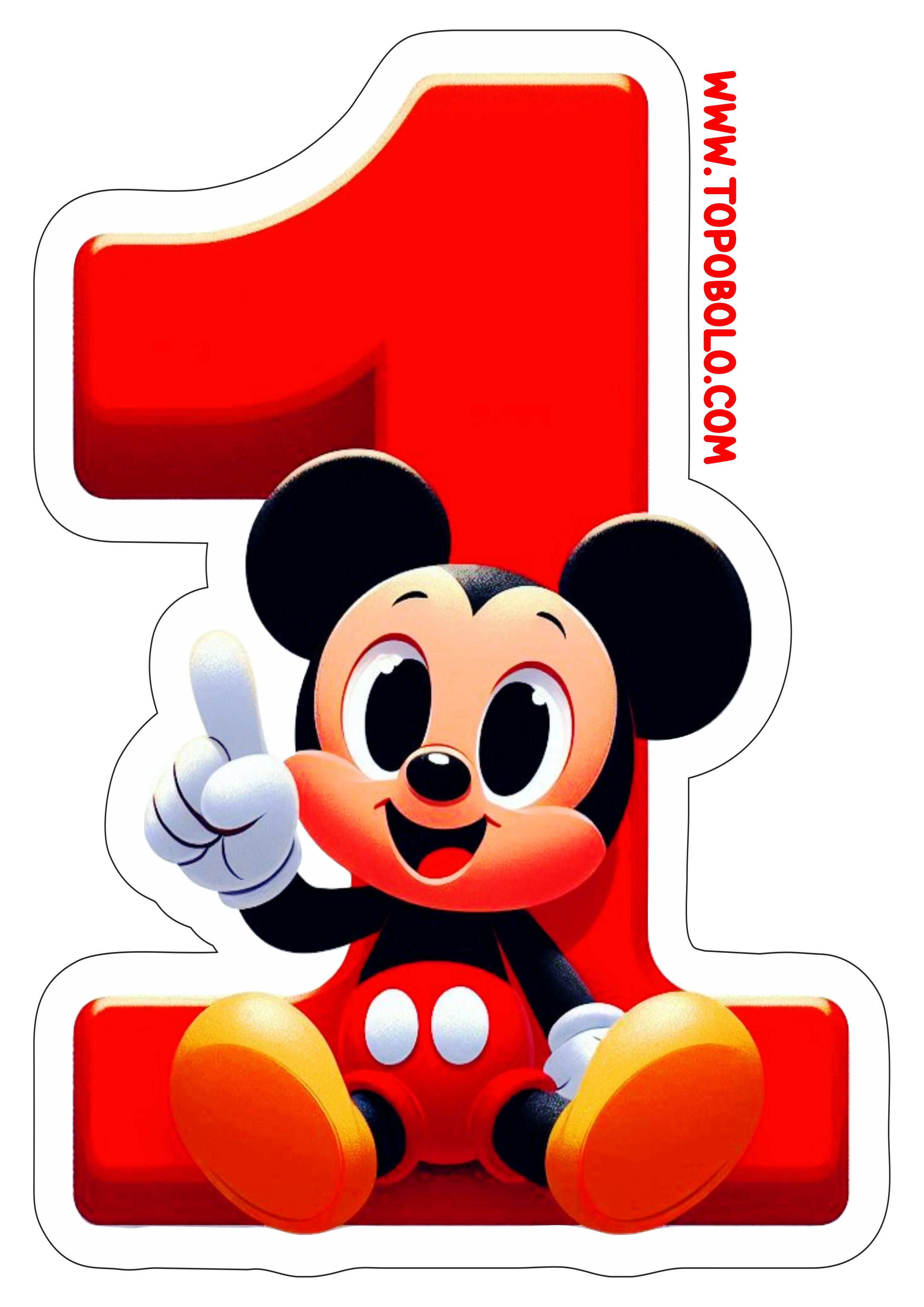 Mickey Mouse número 1 decoração de aniversário infantil papelaria criativa png