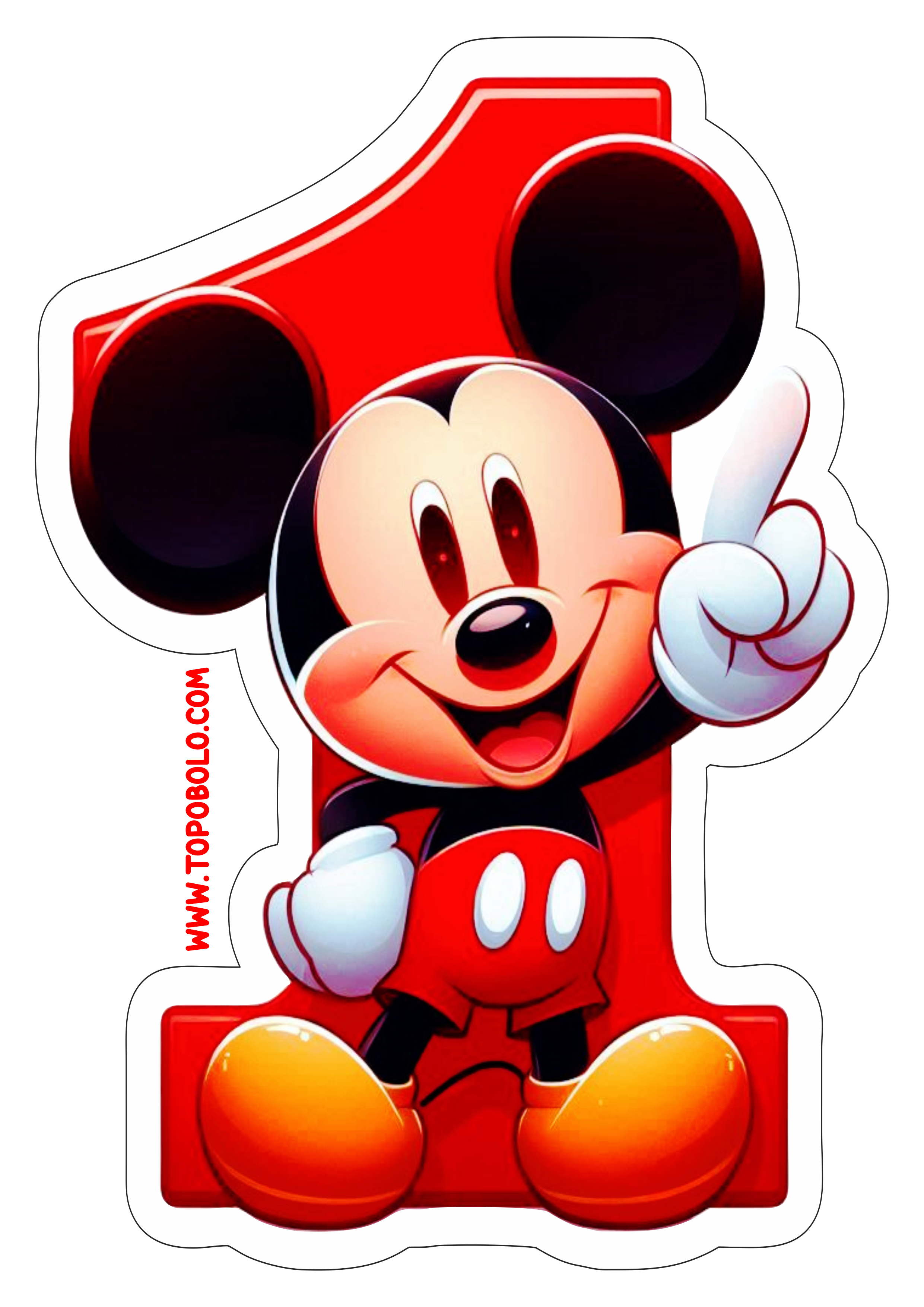 Mickey Mouse número 1 decoração de aniversário infantil papelaria criativa pronto para imprimir png