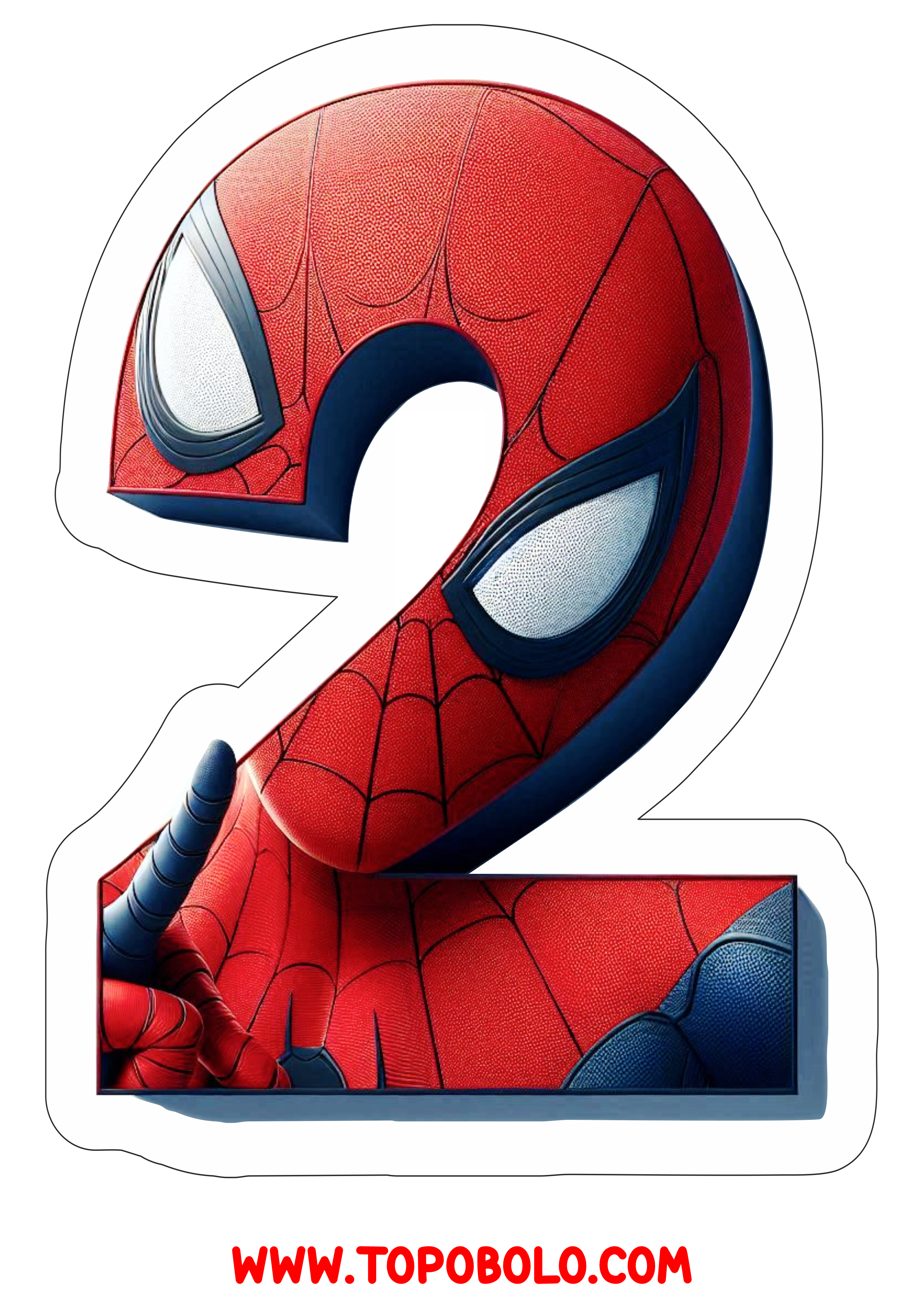 Número 2 Homem-Aranha decoração de aniversário festa infantil personalizada pronto para imprimir fazendo a nossa festa free png