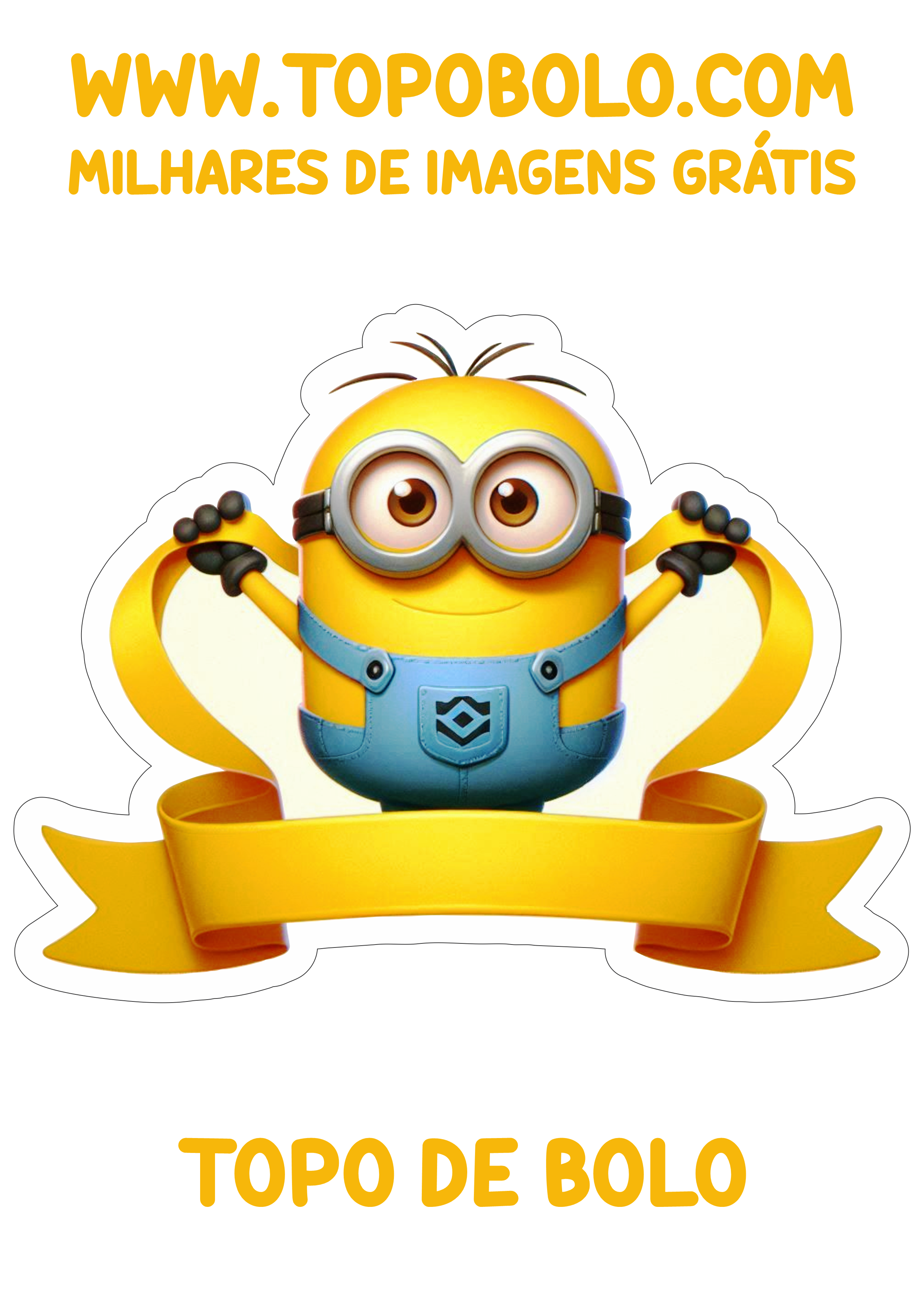 Topo de bolo para imprimir Minions aniversario infantil hora da festa personalizada png