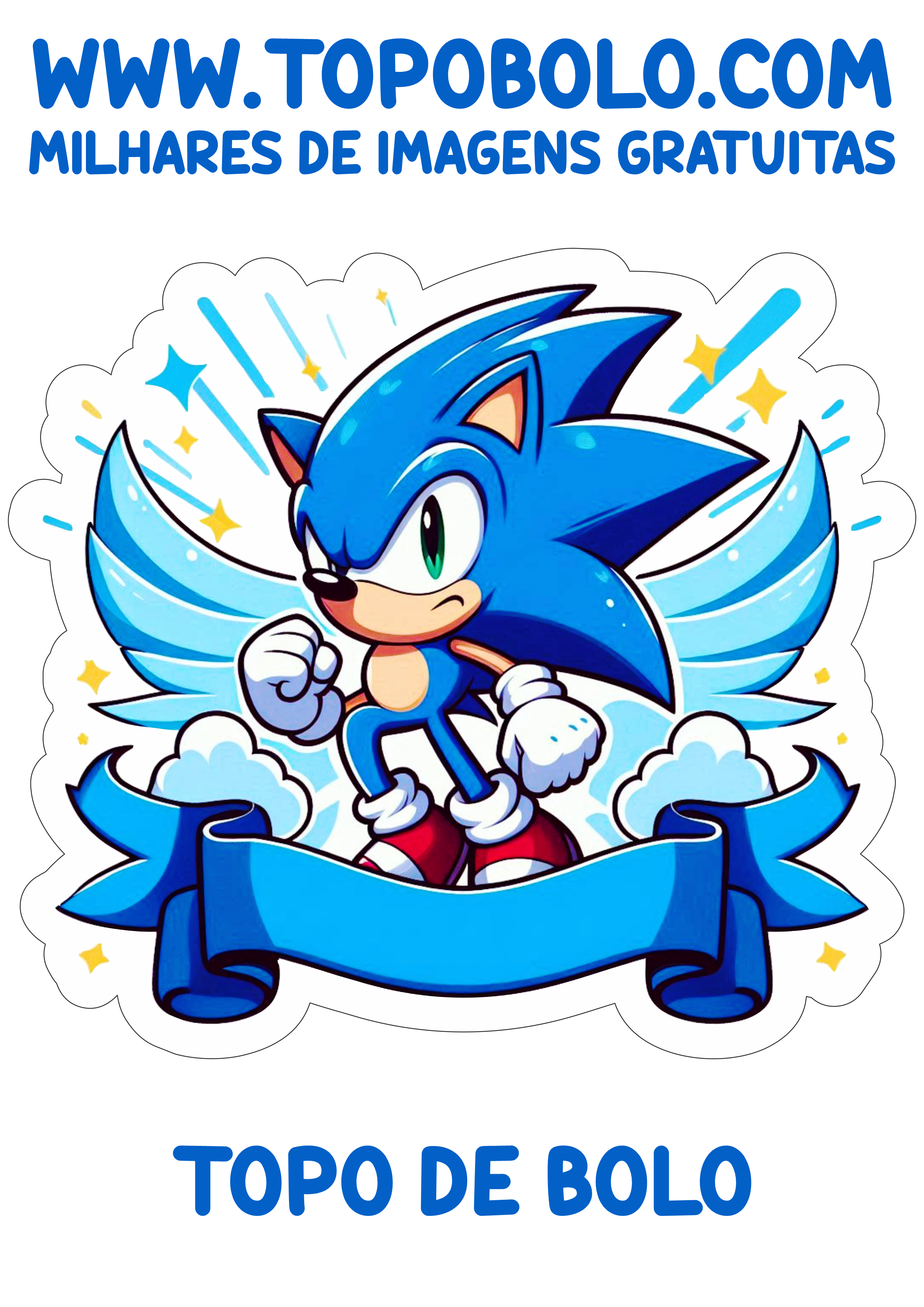 Topo de bolo de aniversário Sonic The Hedgehog png