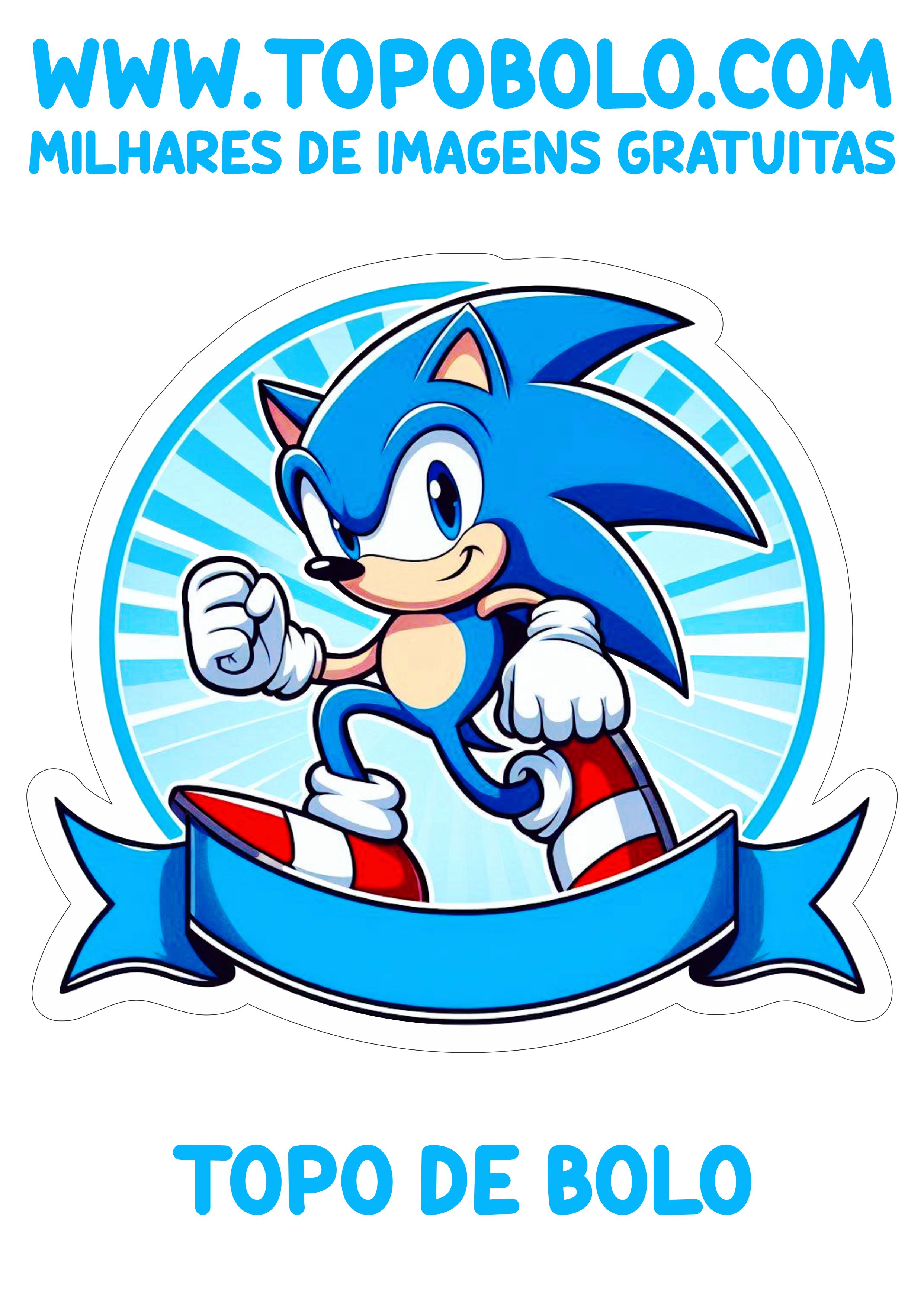 Topo de bolo de aniversário Sonic The Hedgehog artigos para decoração de festa png