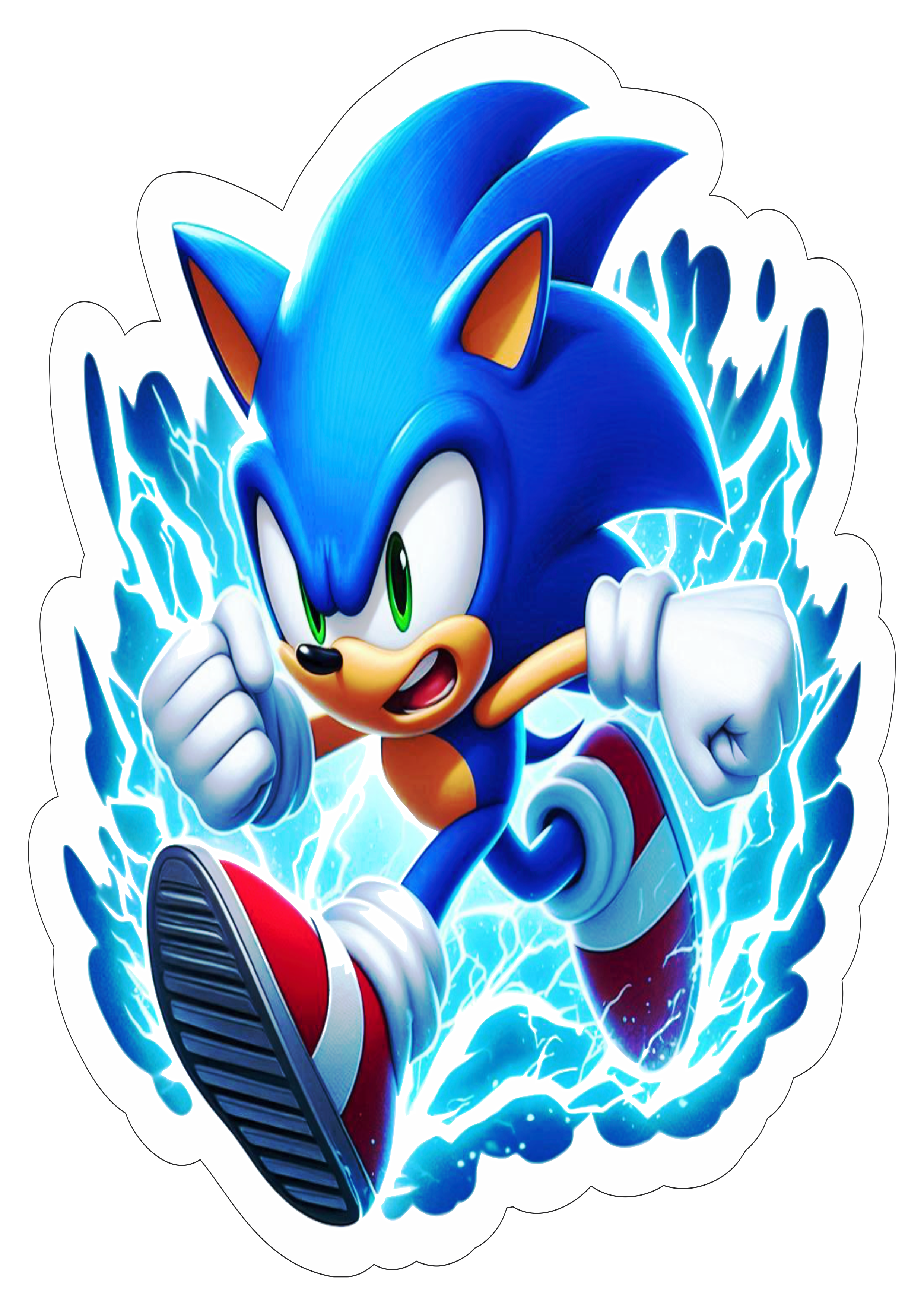 Sonic the Hedgehog png personagem de game decoração de aniversário imagem com contorno