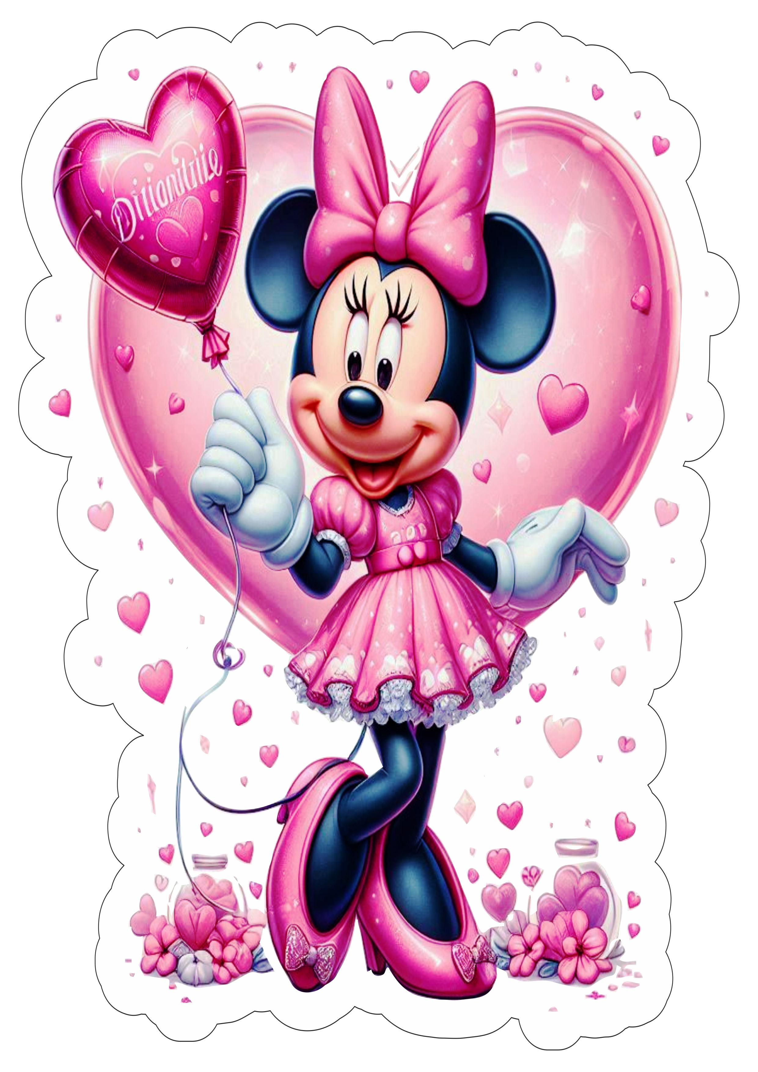 Minnie Mouse rosa decoração de aniversário balão png