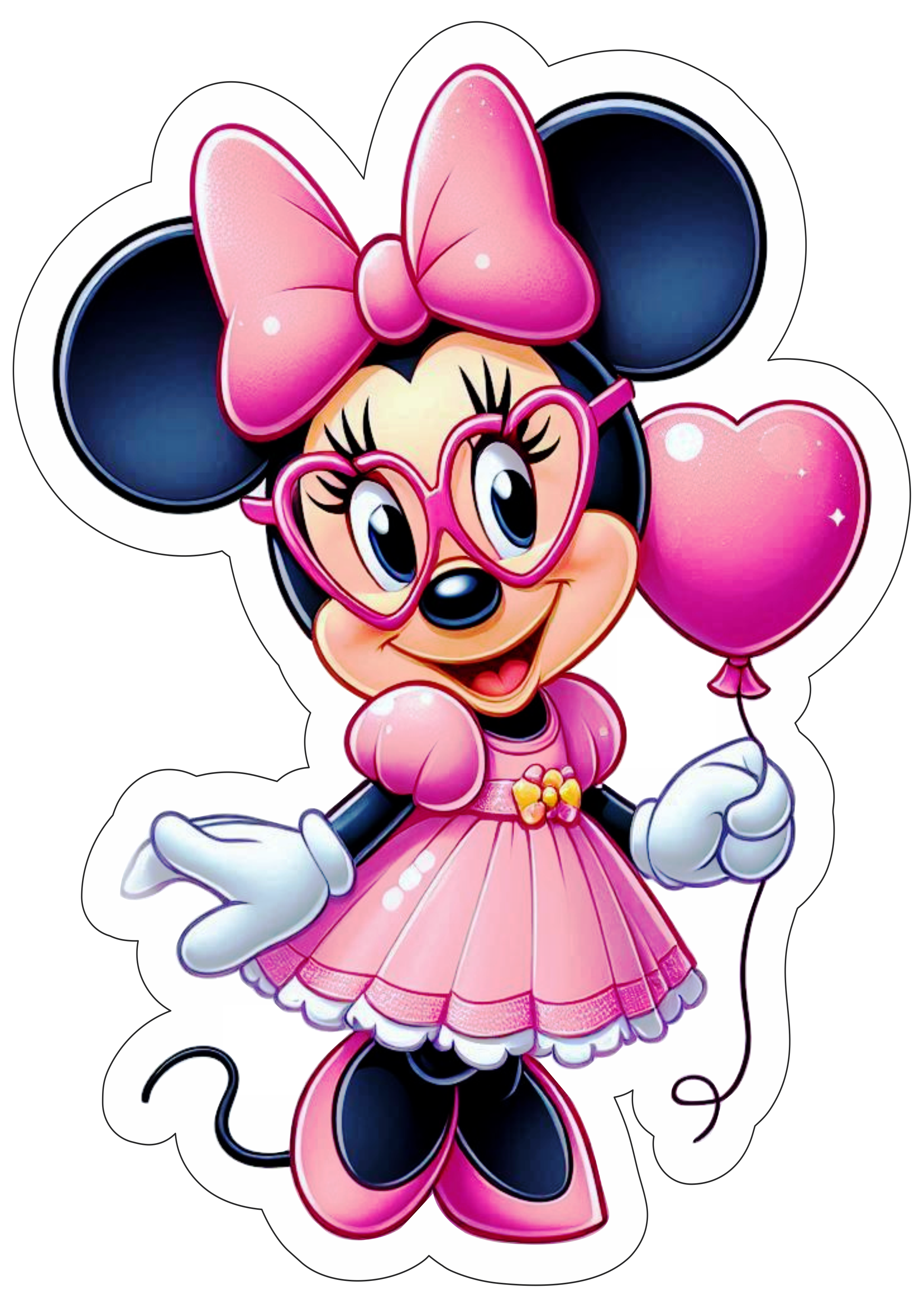 Minnie Mouse rosa decoração de aniversário personagens Disney assistir online óculos imagem fofinha png