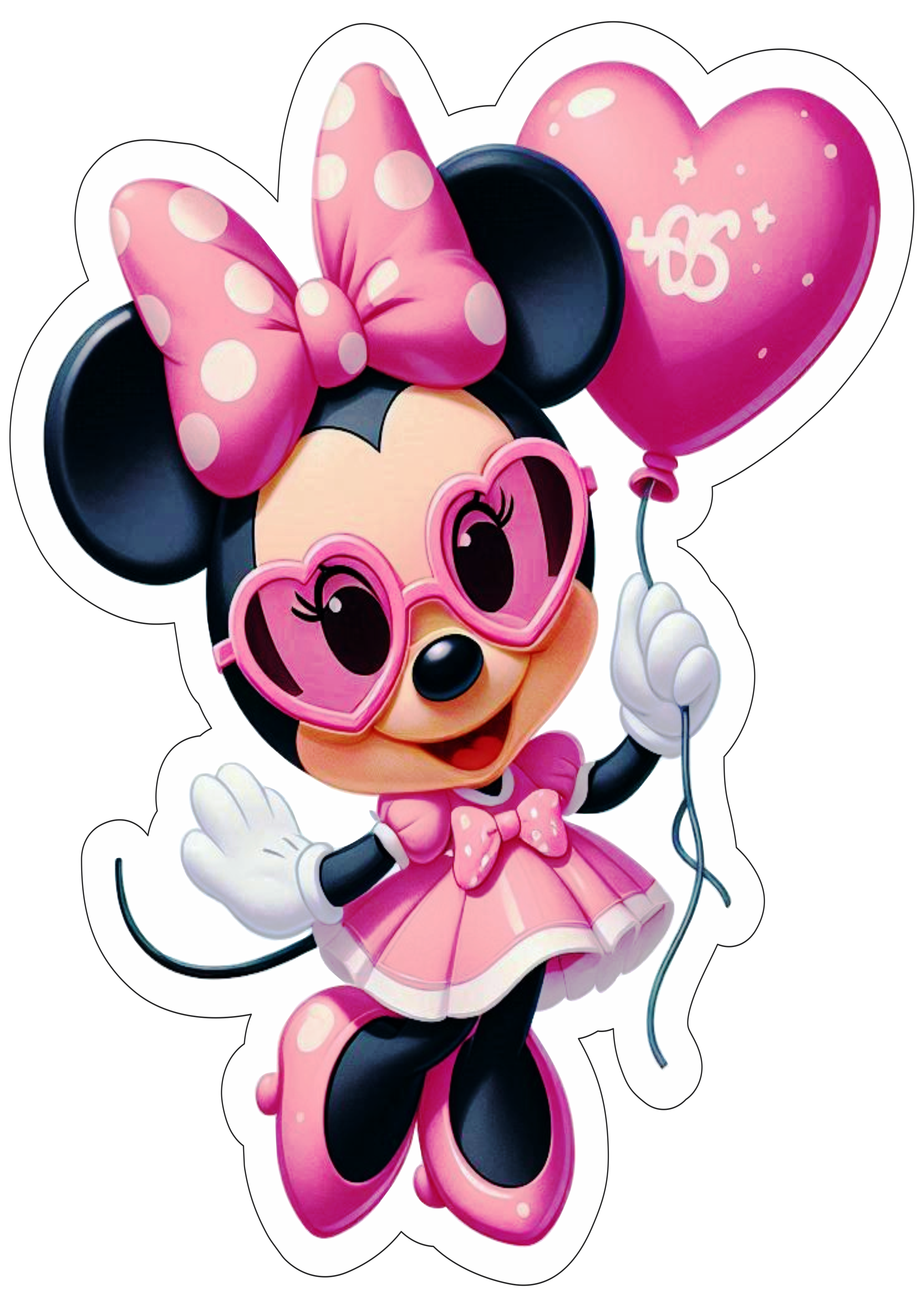 Minnie Mouse rosa decoração de aniversário personagens Disney assistir online óculos imagem fofinha fundo transparente png