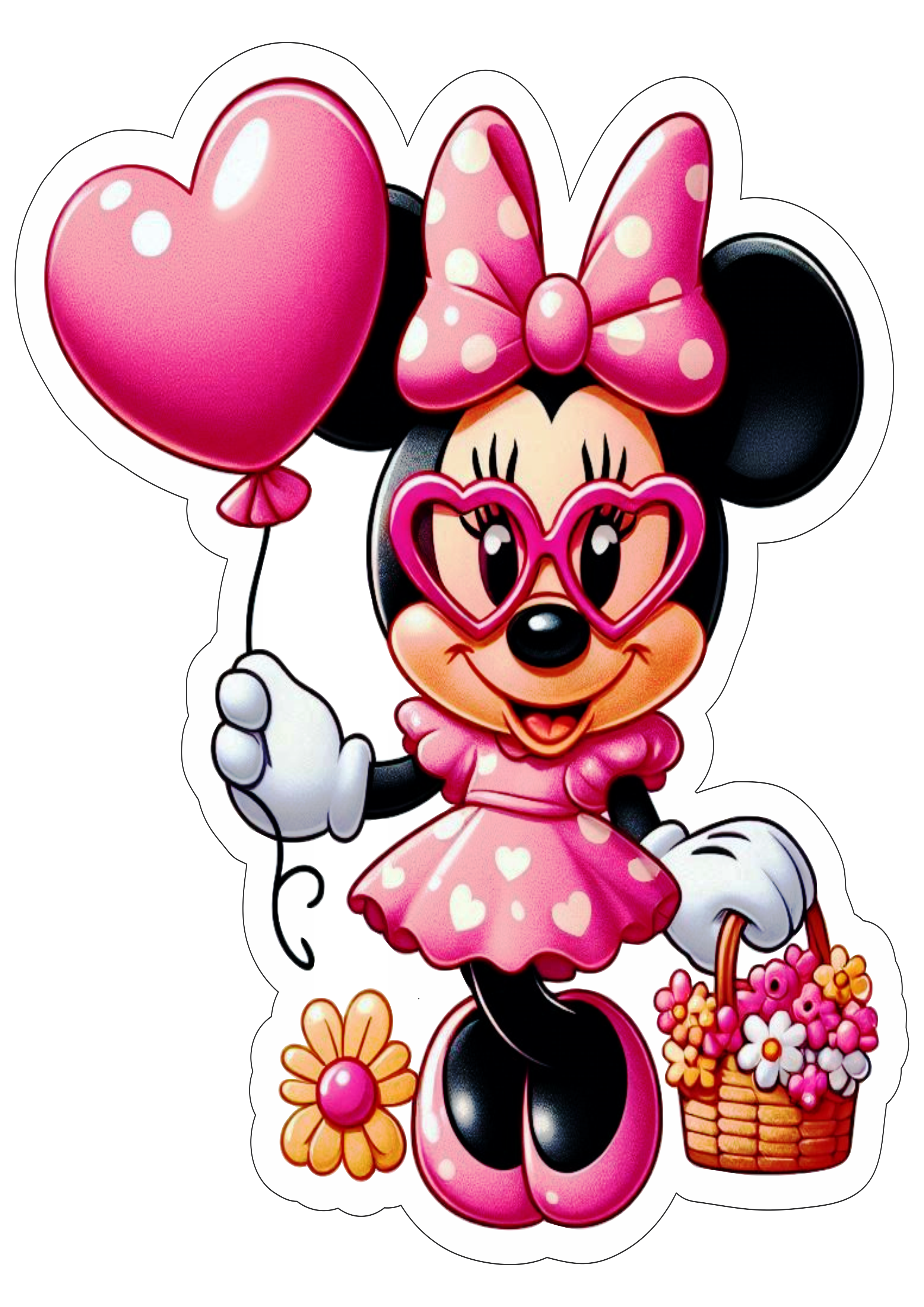 Minnie Mouse rosa decoração de aniversário personagens Disney assistir online óculos imagem fofinha fundo transparente free png