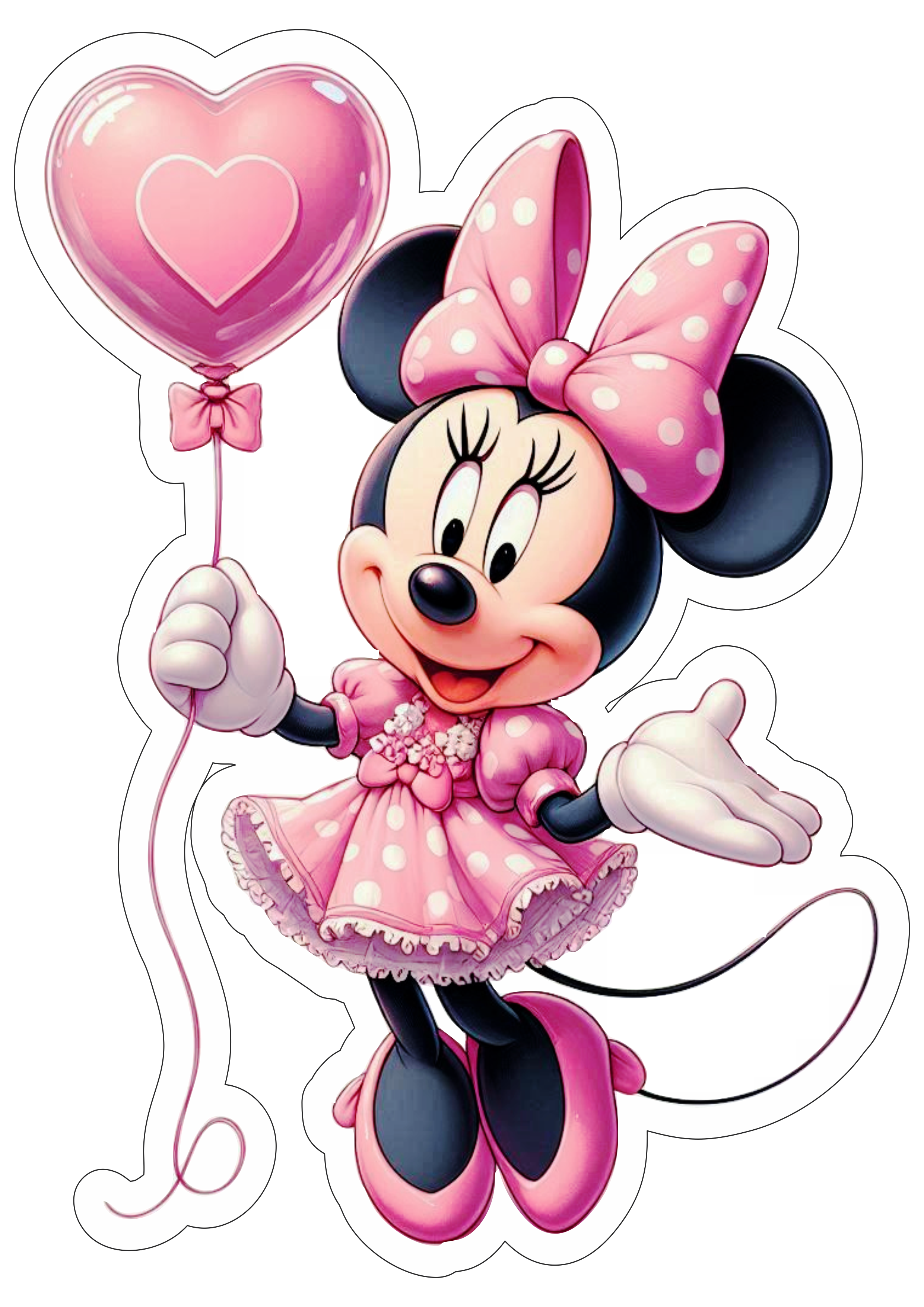 Minnie Mouse rosa decoração de aniversário balão coração png