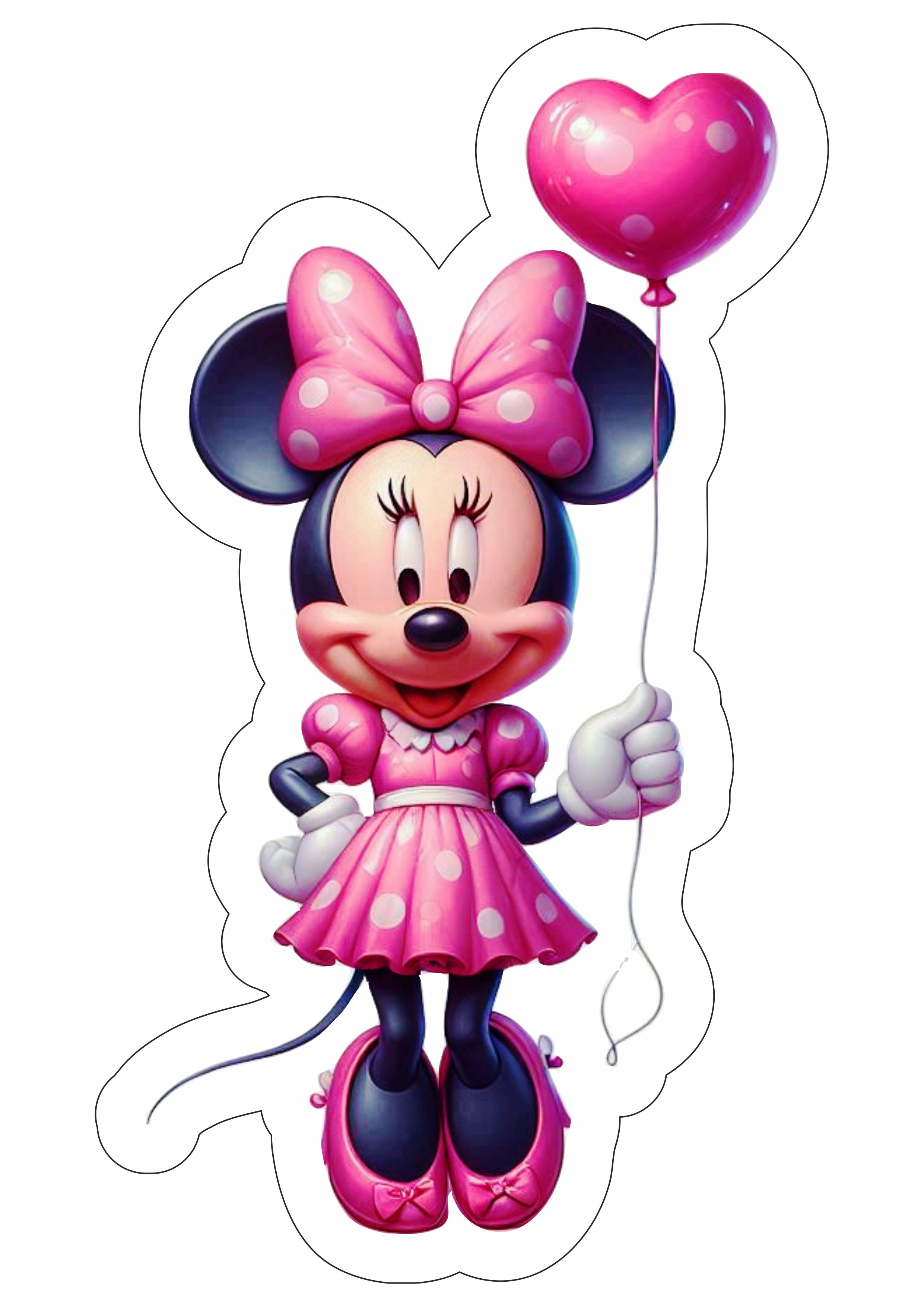 Minnie Mouse rosa decoração de aniversário balão coração Disney png