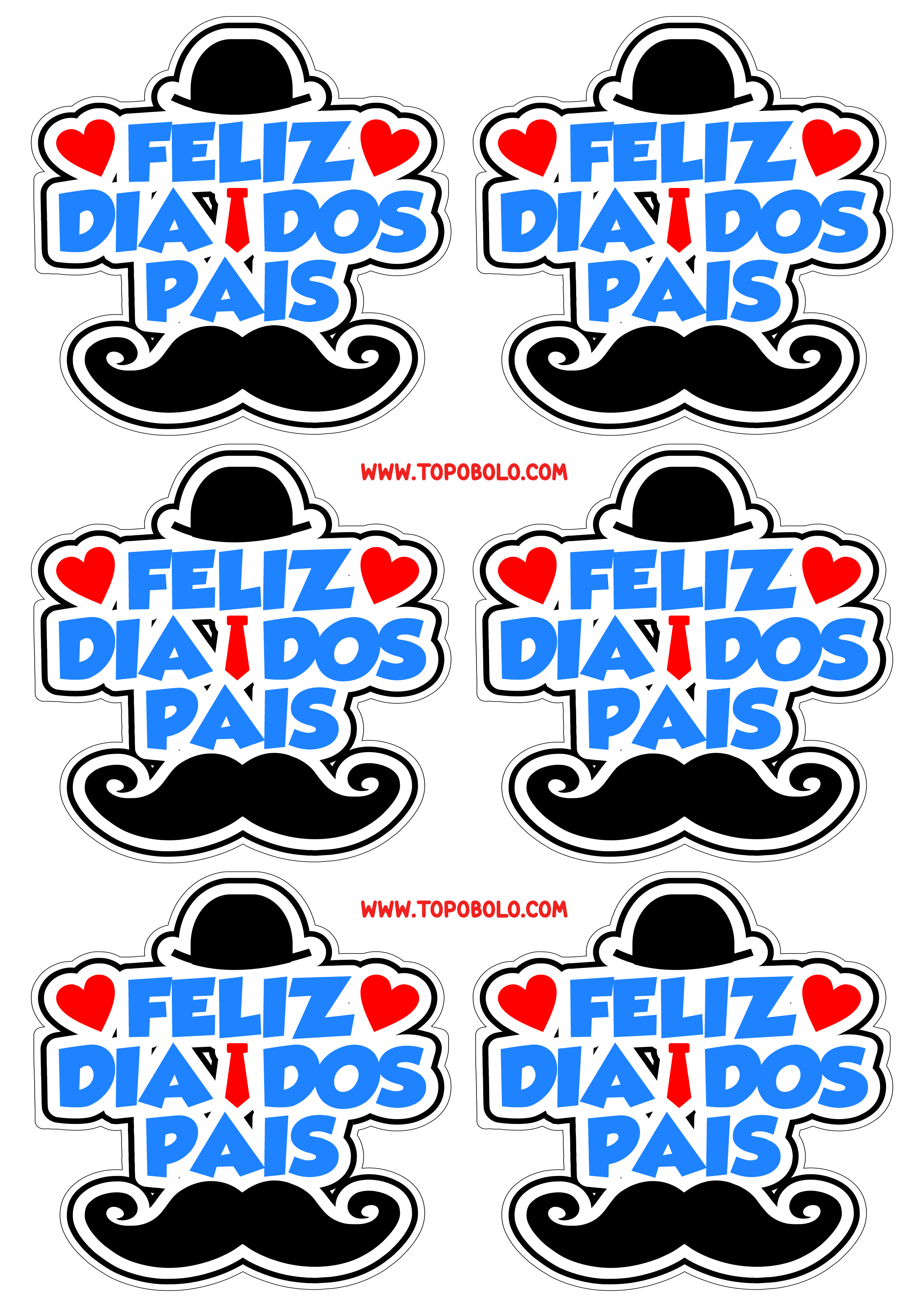 Decoração para o dia dos pais adesivos tags stickers feliz dia dos pais bigode e chapéu png