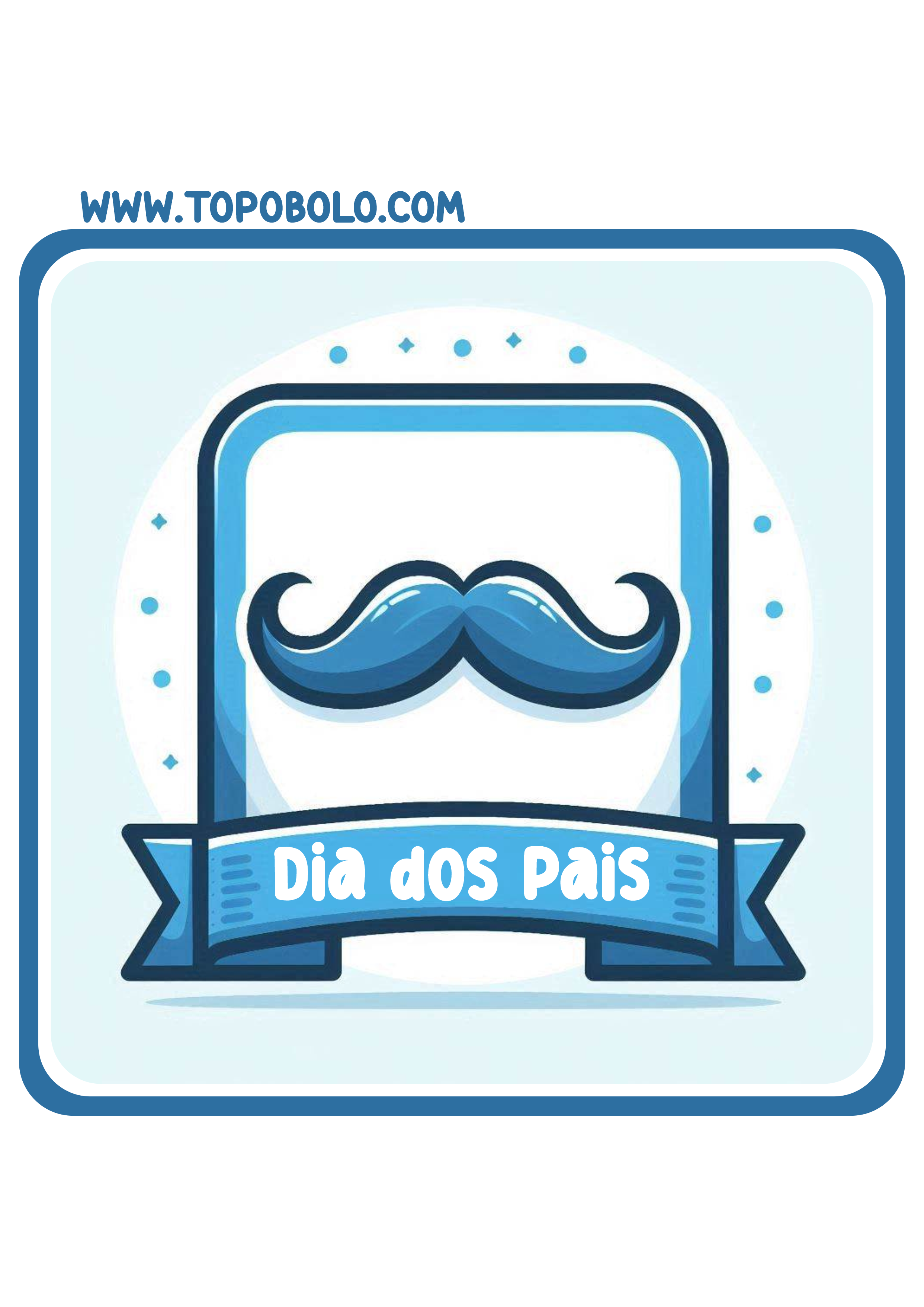 Dia dos pais adesivo quadrado com bigode png