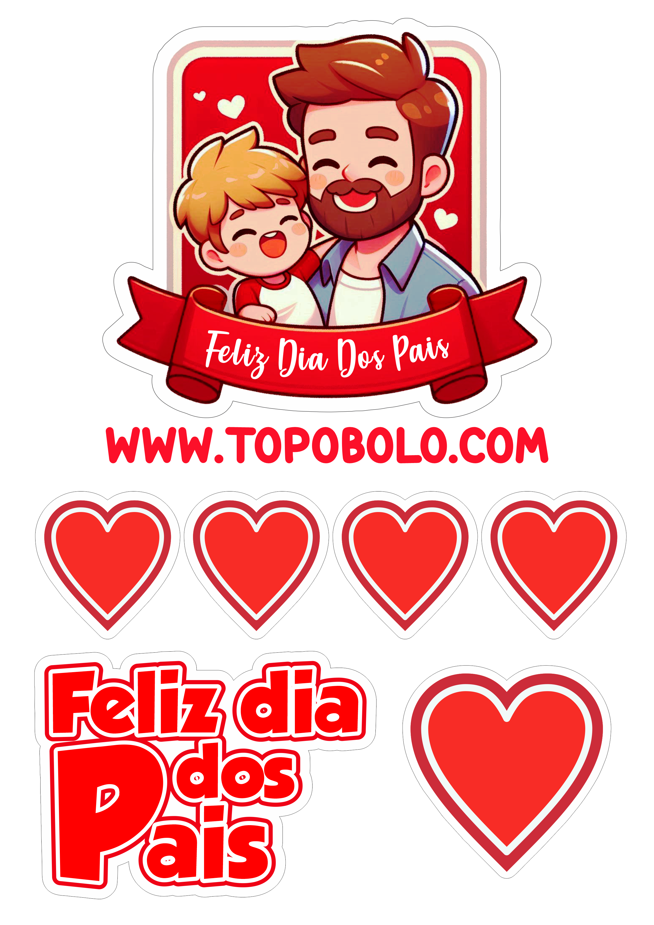 Dia dos pais topo de bolo pronto para imprimir e decorar sua festa artigos personalizados renda extra png