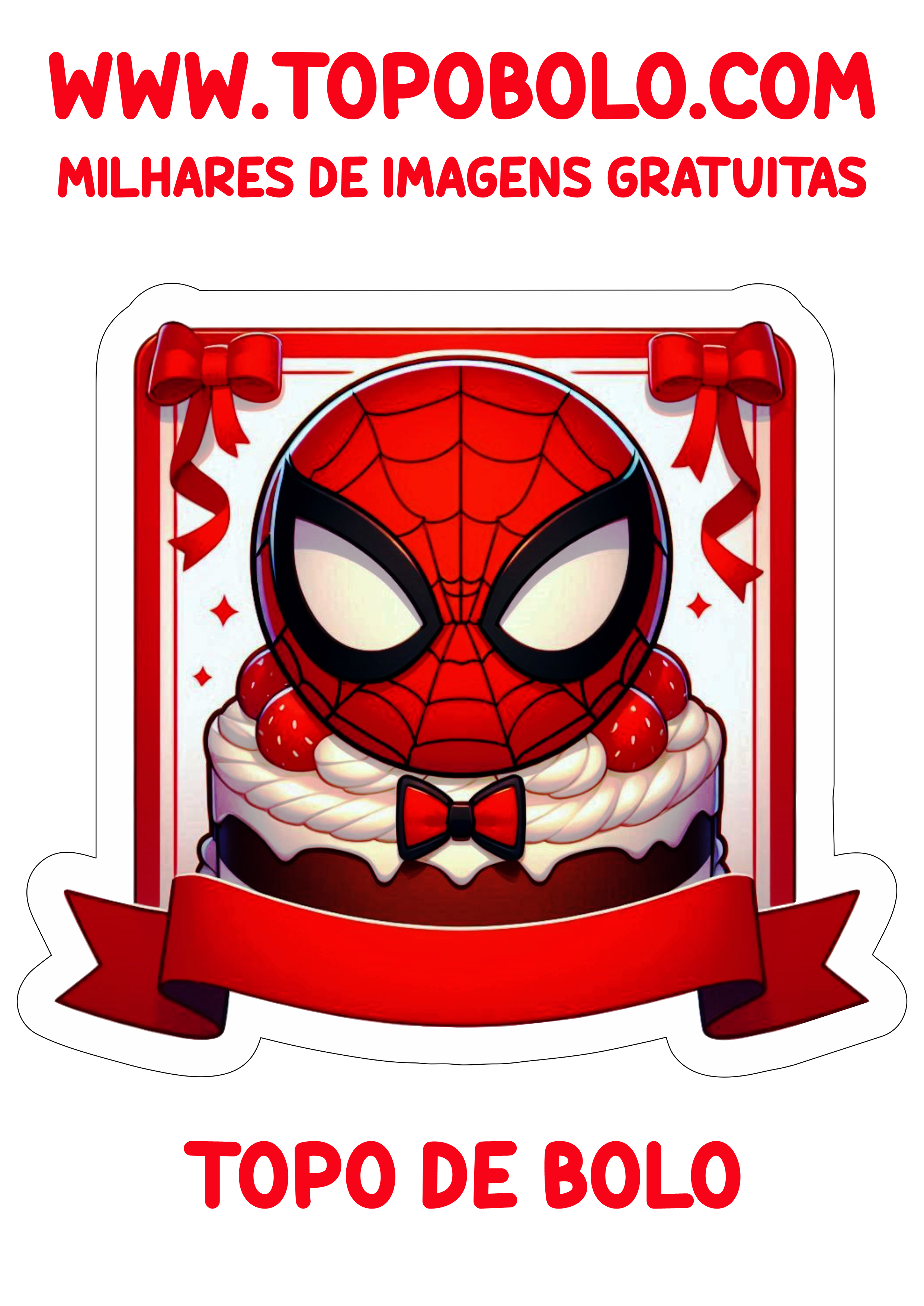 Topo de bolo pronto para imprimir com tema Homem-Aranha png