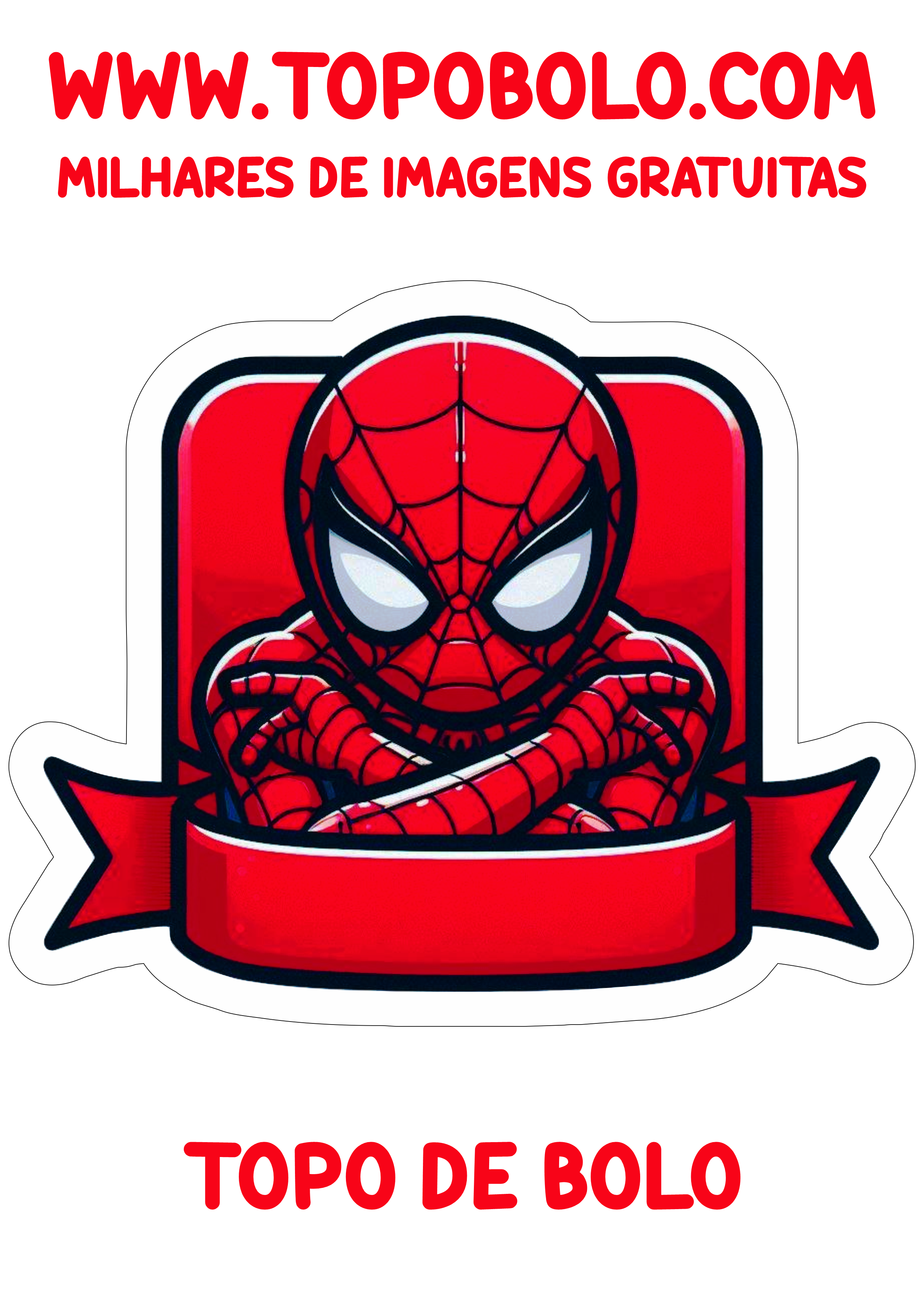 Topo de bolo grátis para aniversário com tema Homem-Aranha png