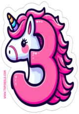 unicornio número 3 decoração de aniversário