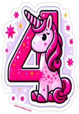 unicornio número 4 decoração de aniversário