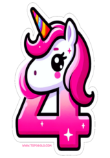 unicornio número 4 decoração de aniversário3