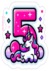 unicornio número 5 decoração de aniversário1