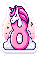 unicornio número 8 decoração de aniversário