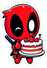 Deadpool imagens com fundo transparente decoração de aniversário5