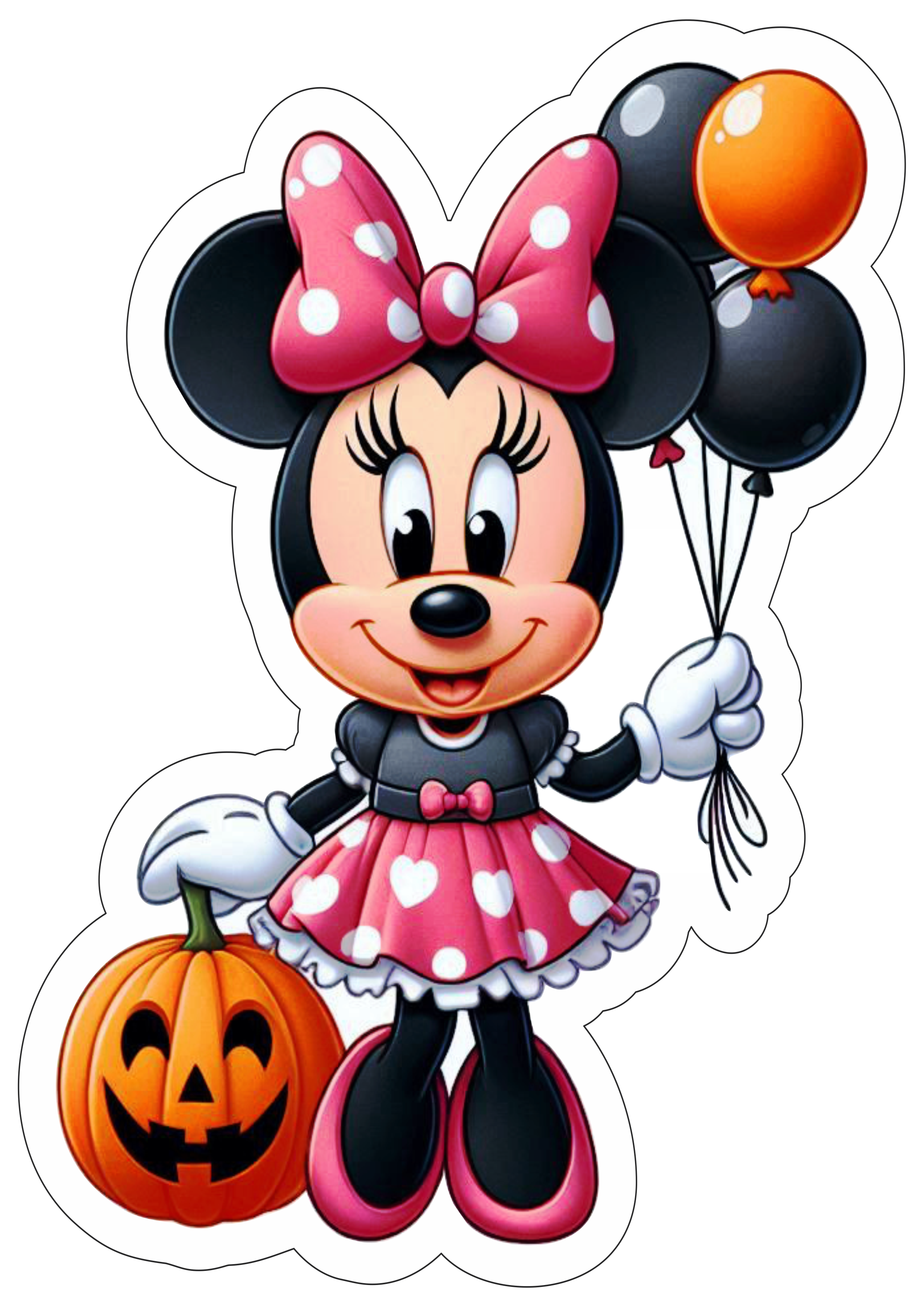 Minnie Mouse desenho de Halloween decoração de aniversário infantil fundo transparente centro de mesa papelaria criativa png